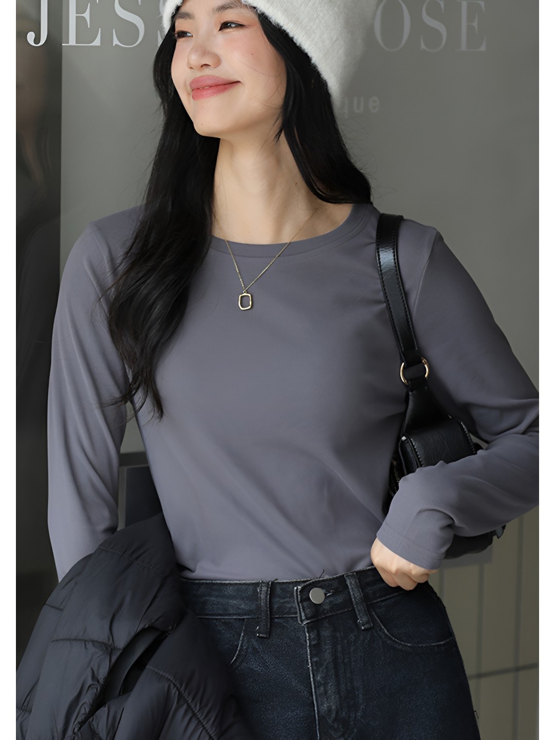 

LULU & SKY Women Solid Round Neck T-shirt, Grey