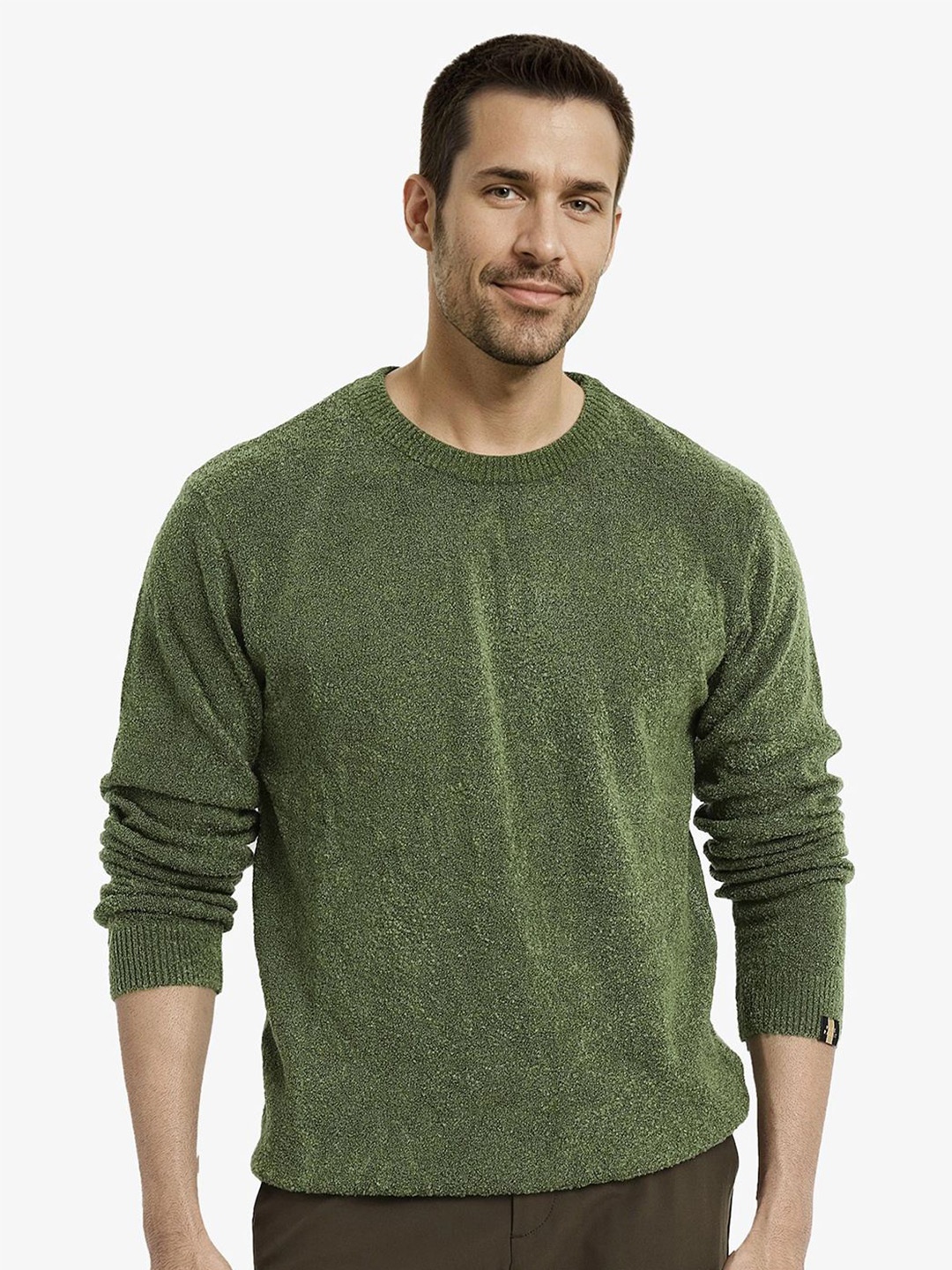 

RARE RABBIT Men Ribbed Pullover, Green