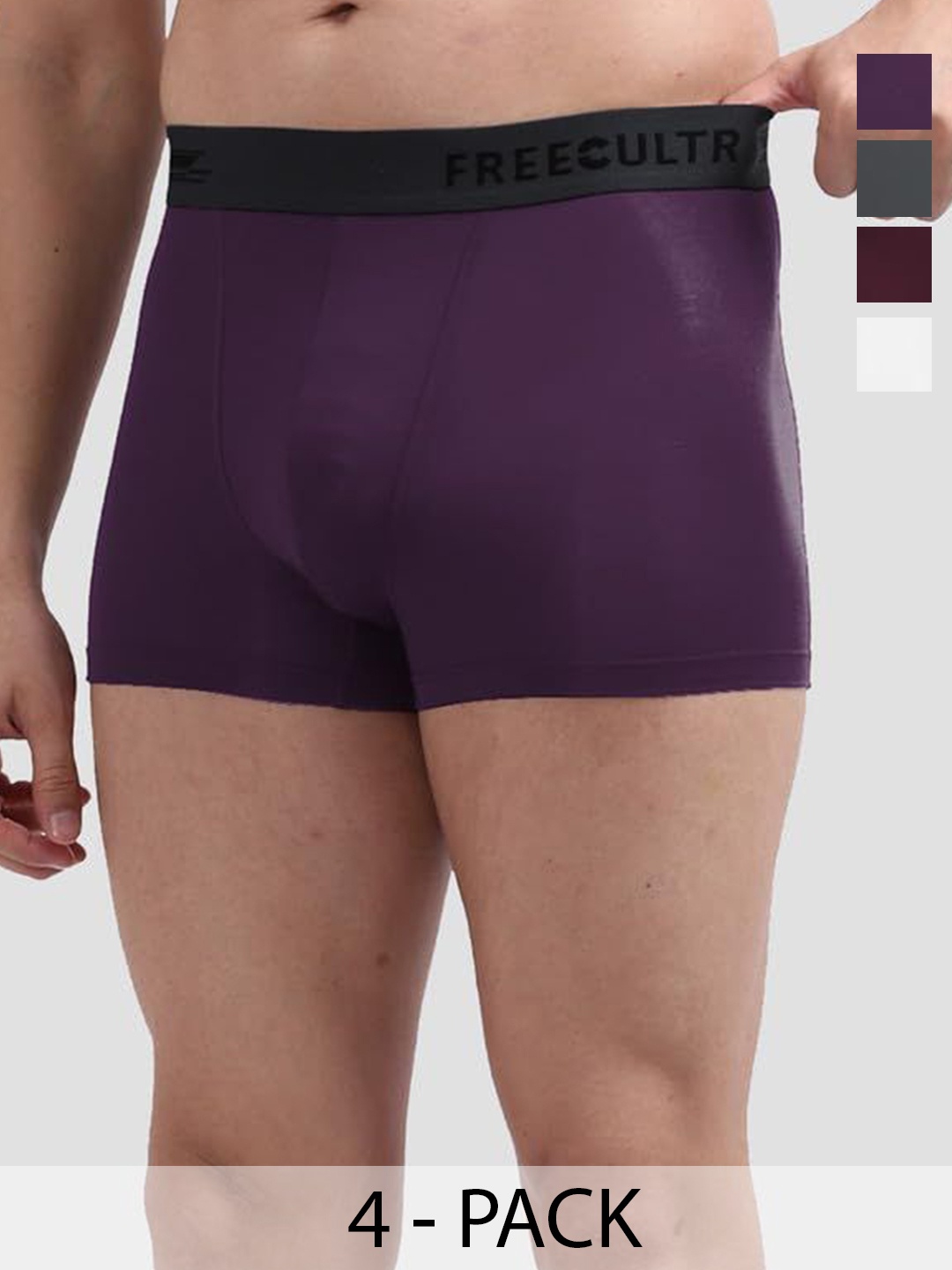 

FREECULTR Pack Of 4 Anti Bacterial Trunks, Grey