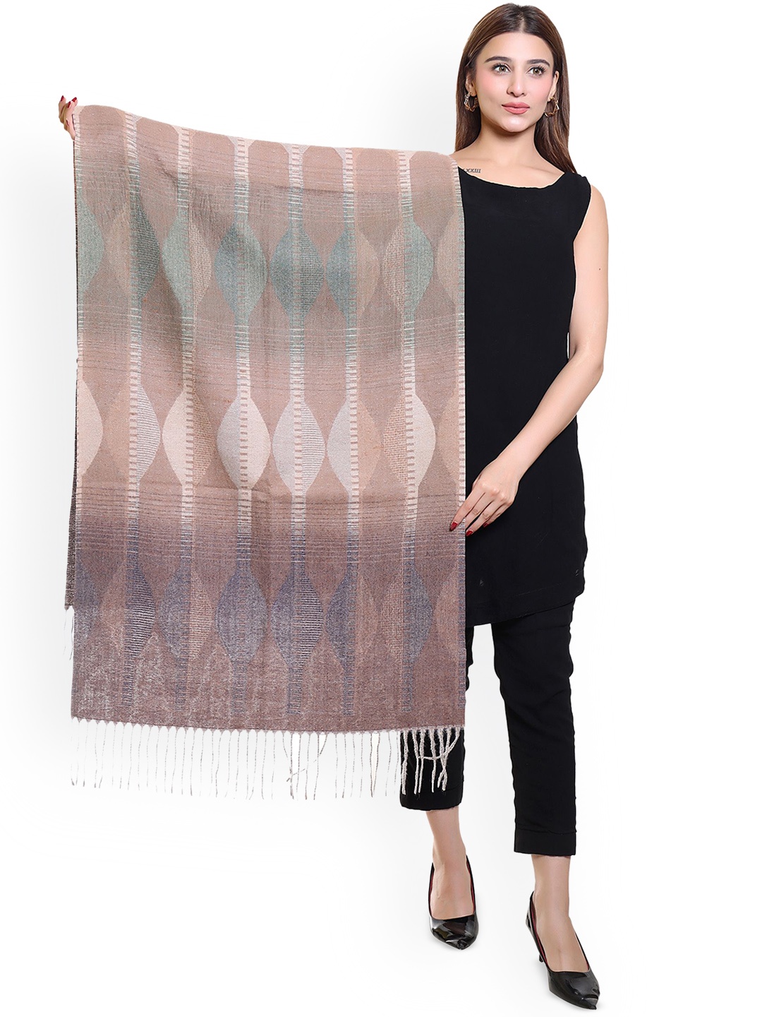 

Oswal International Women Abstract Printed Acrylic Shawl, Pink