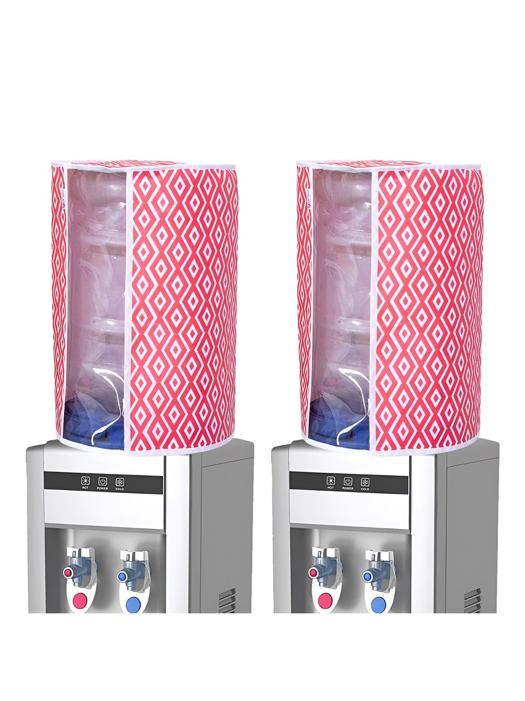 

prettykrafts White & Red 2 Pieces Printed Water Dispenser Covers