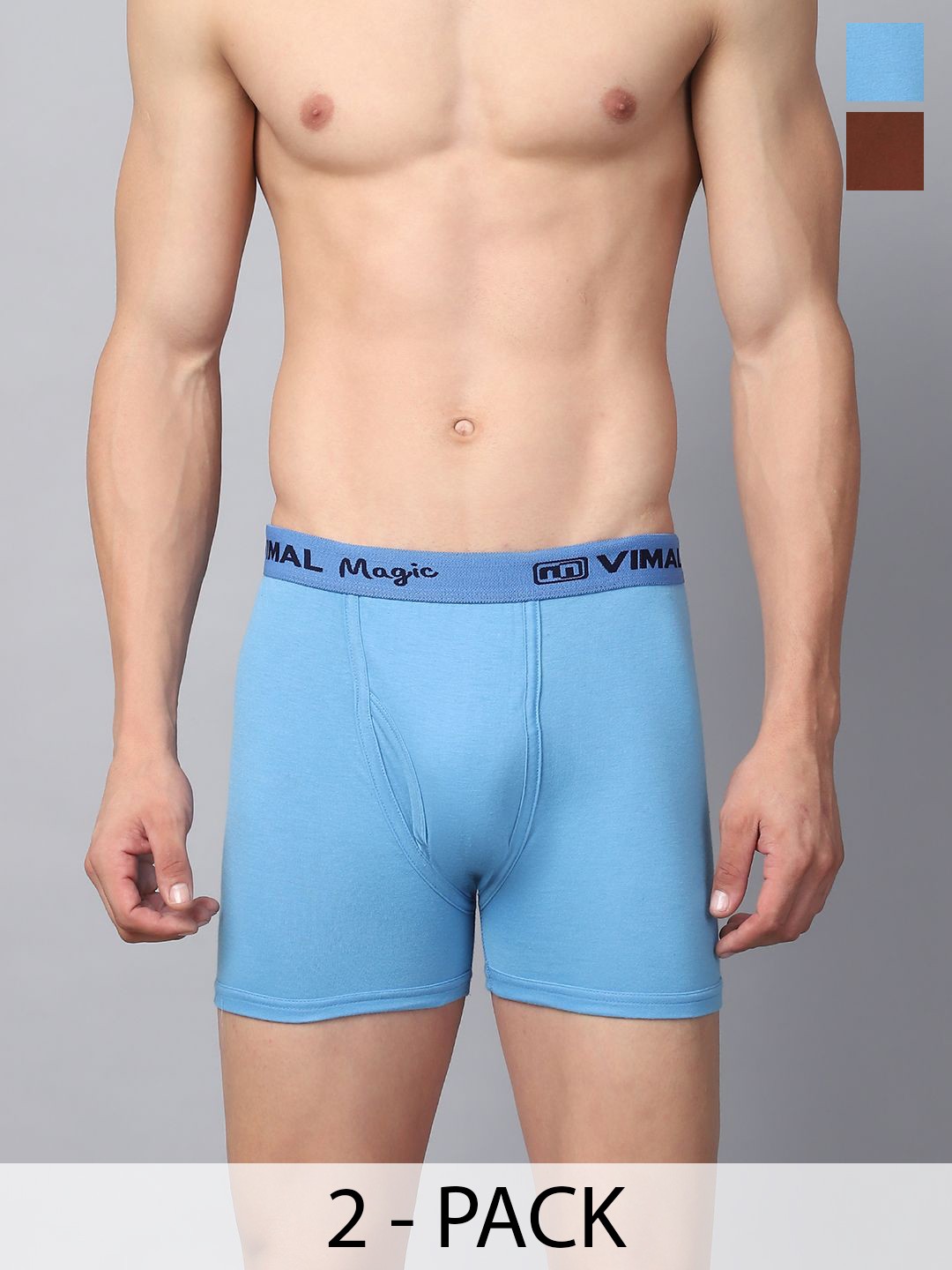 

VIMAL JONNEY Men Pack Of 2 Assorted Trunks MAGIC__RED__J__02