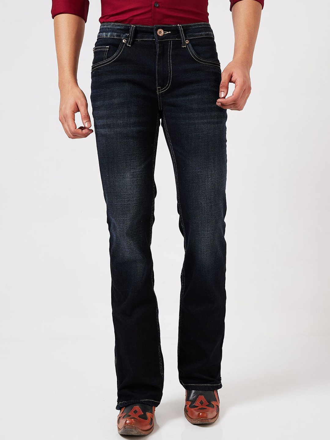 

mode de base Men Slim Fit Low-Rise Stretchable Jeans, Black