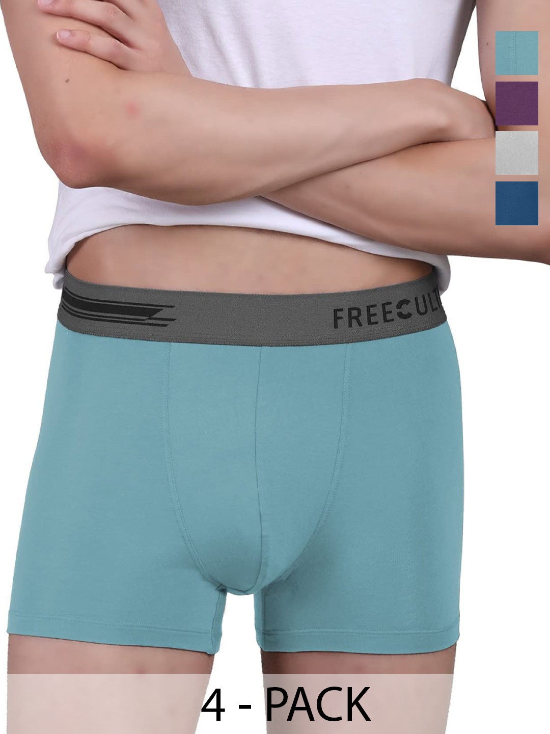

FREECULTR Pack Of 4 Anti Bacterial Micromodal Trunks, Purple