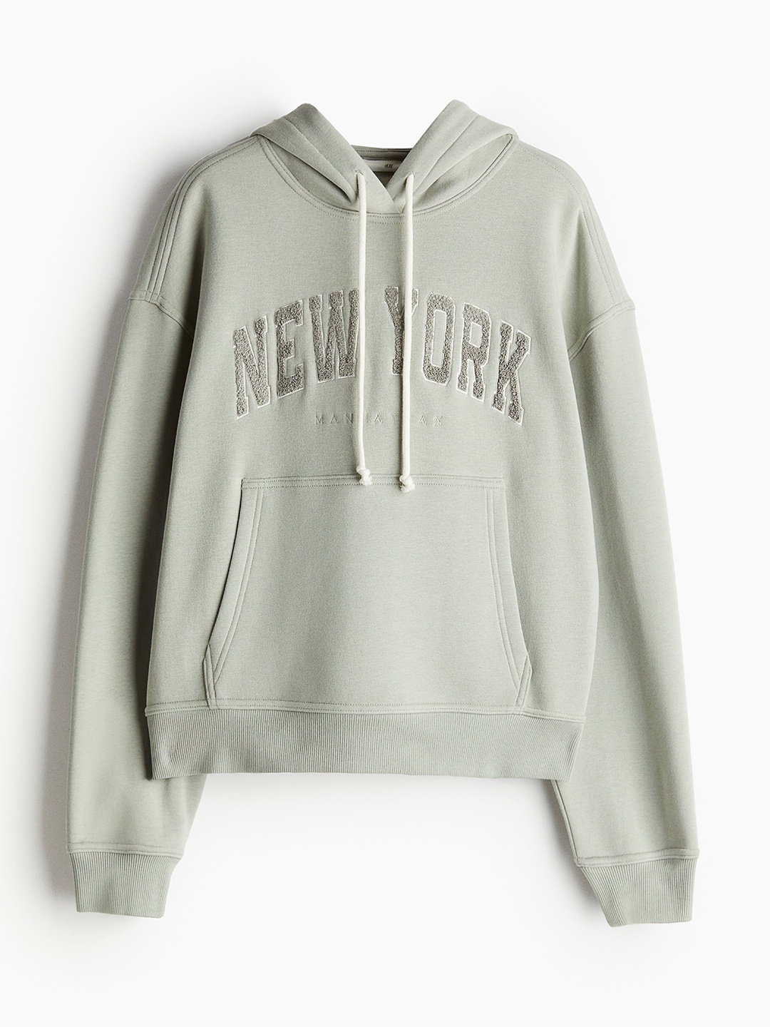 

H&M Women Printed Motif-Detail Hoodie, Green