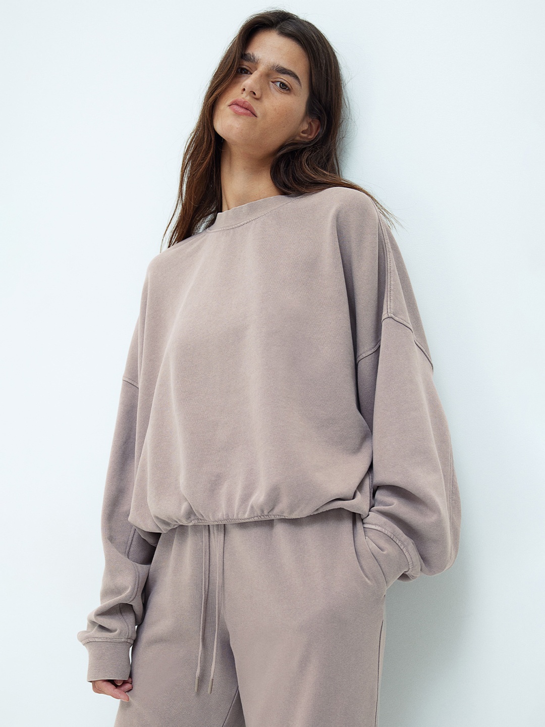 

H&M Women Oversized Sweatshirt, Beige