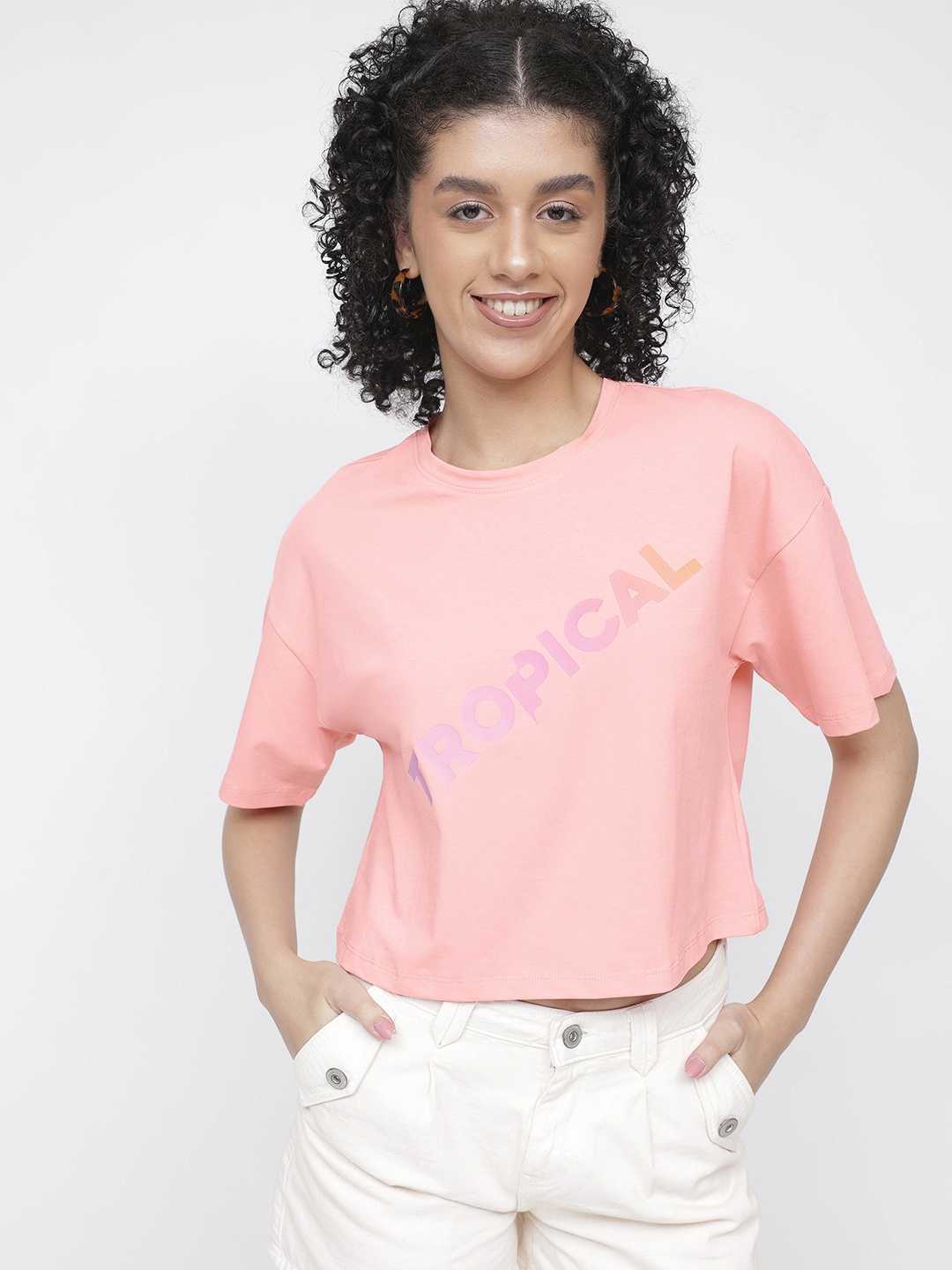 

DressBerry Tropical Remix Boxy T-shirt, Pink