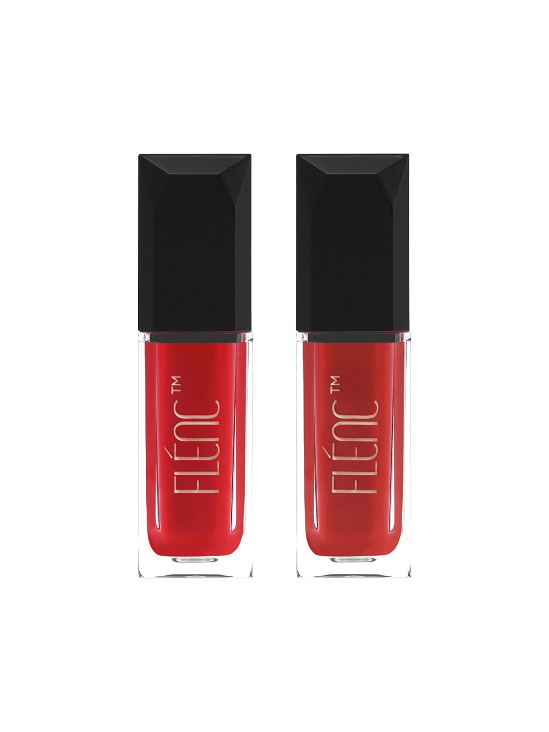 

FLENC Set Of 2 Cryla Smudge-Proof Velvet Matte Liquid Lipstick- 5 ml Each -Barcelona-Milan, Red