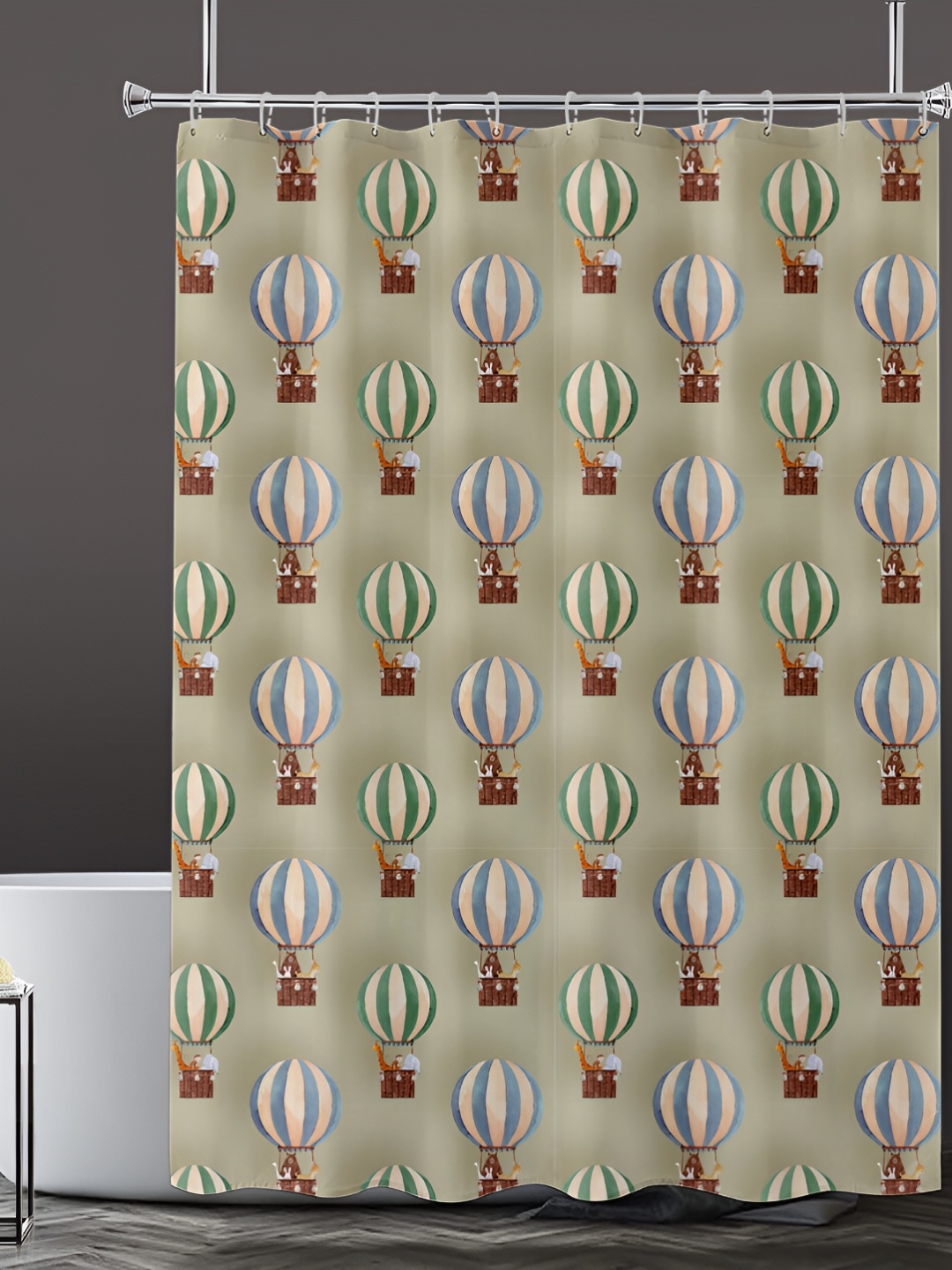 

Lushomes Yellow & Blue Printed Shower Curtains