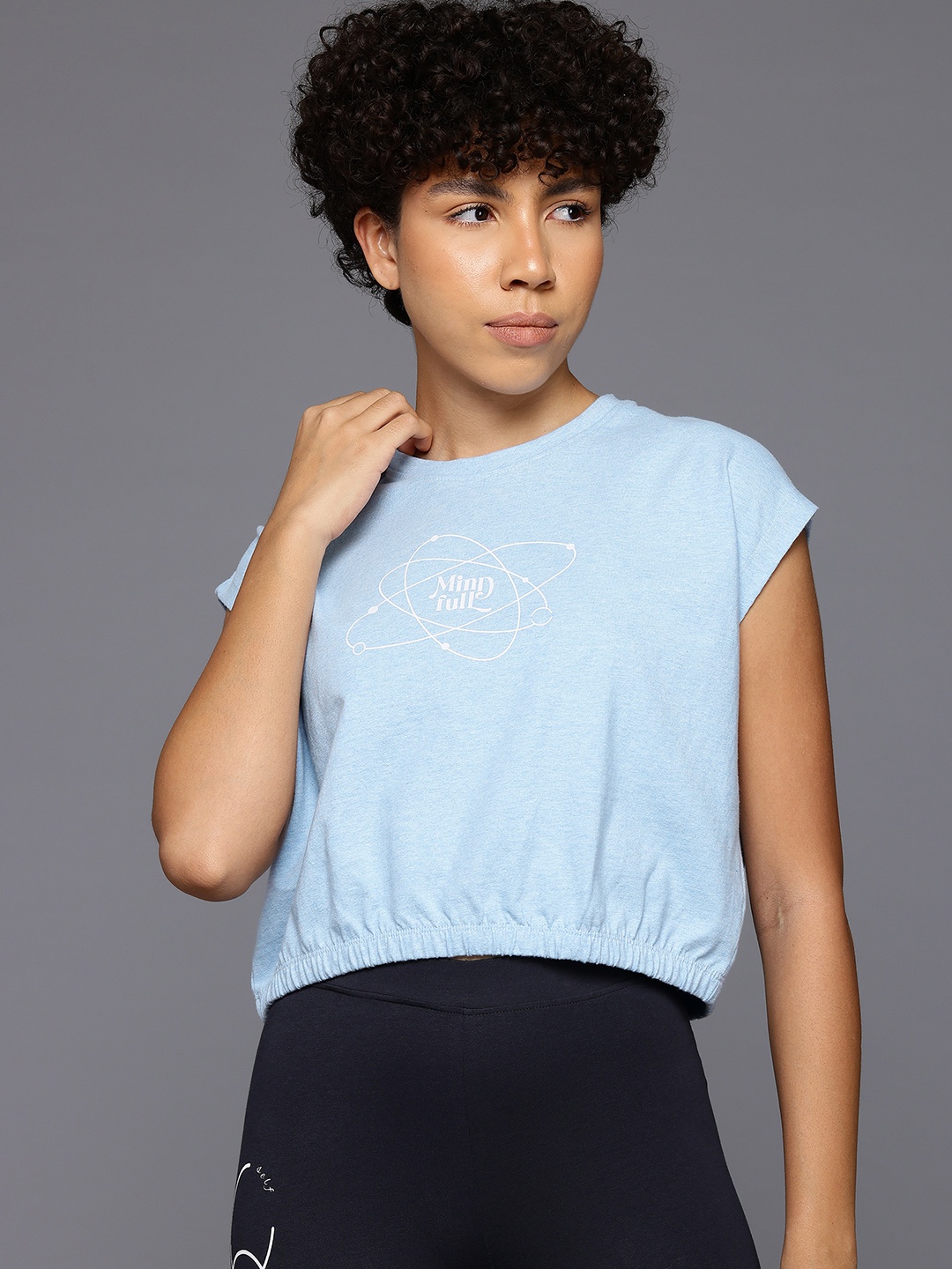 

HRX by Hrithik Roshan Printed Relaxed Fit Yoga T-shirt, Blue
