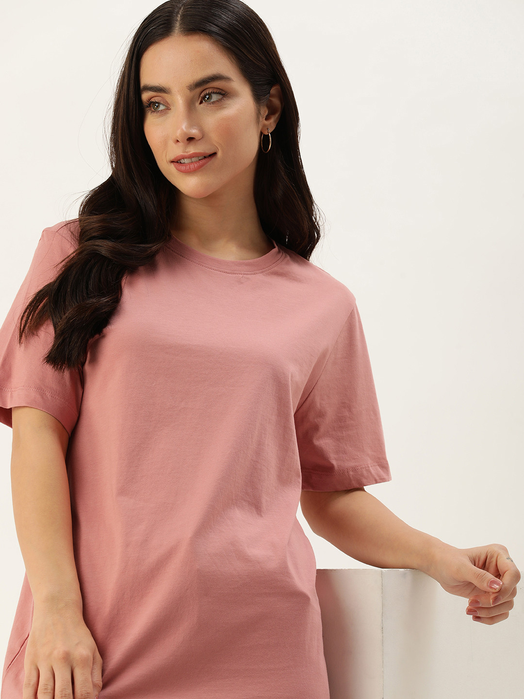 

Mast & Harbour Pure Cotton Longline T-shirt, Pink