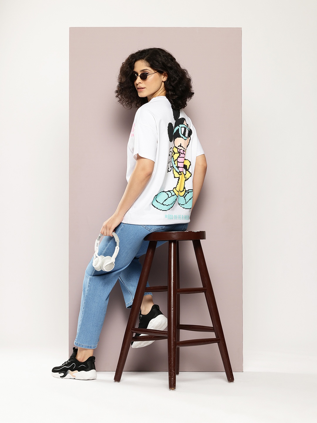 

Kook N Keech Disney Printed Drop-Shoulder Sleeves Pure Cotton T-shirt, White