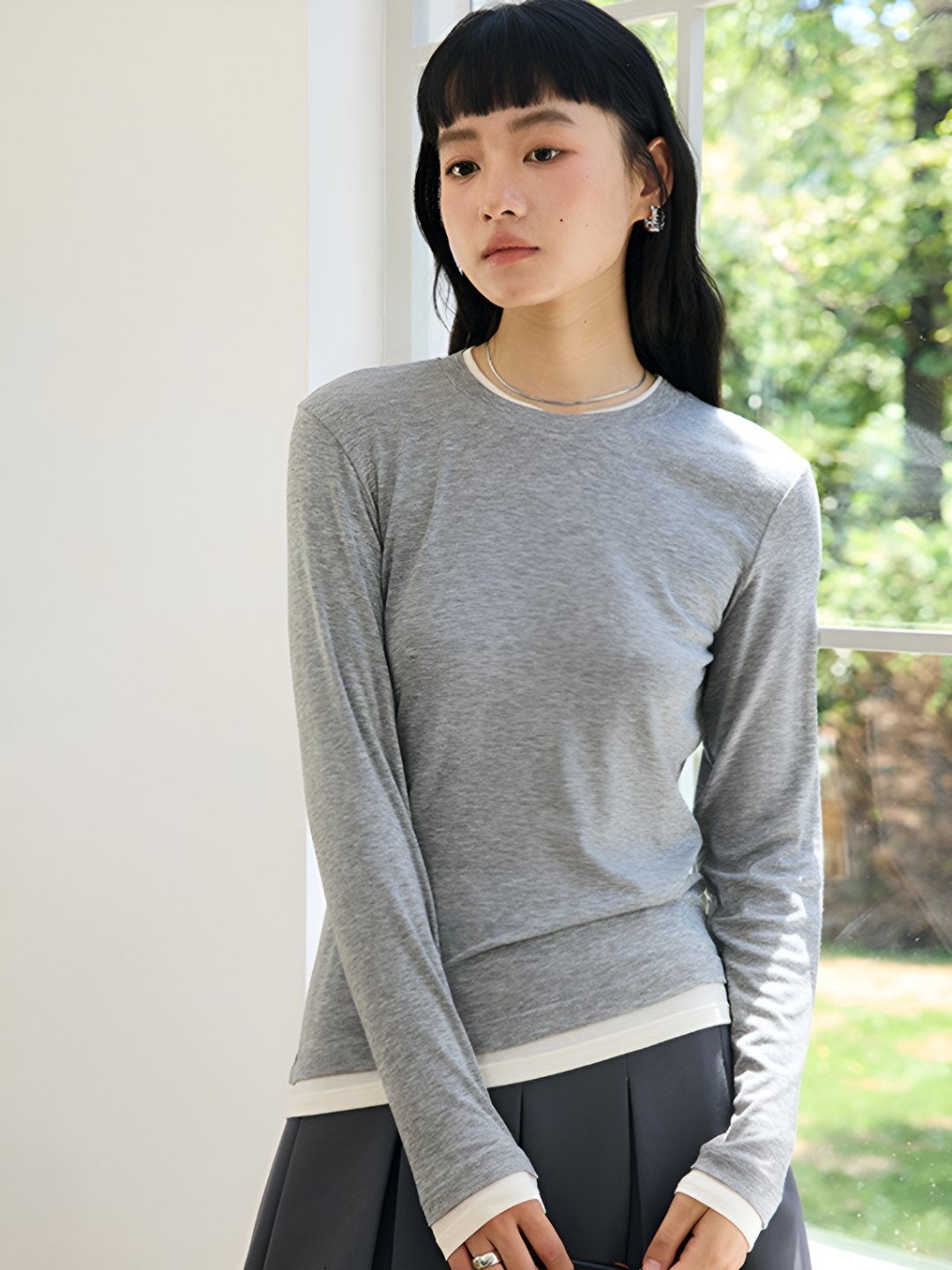 

LULU & SKY Women Solid Round Neck T-shirt, Grey