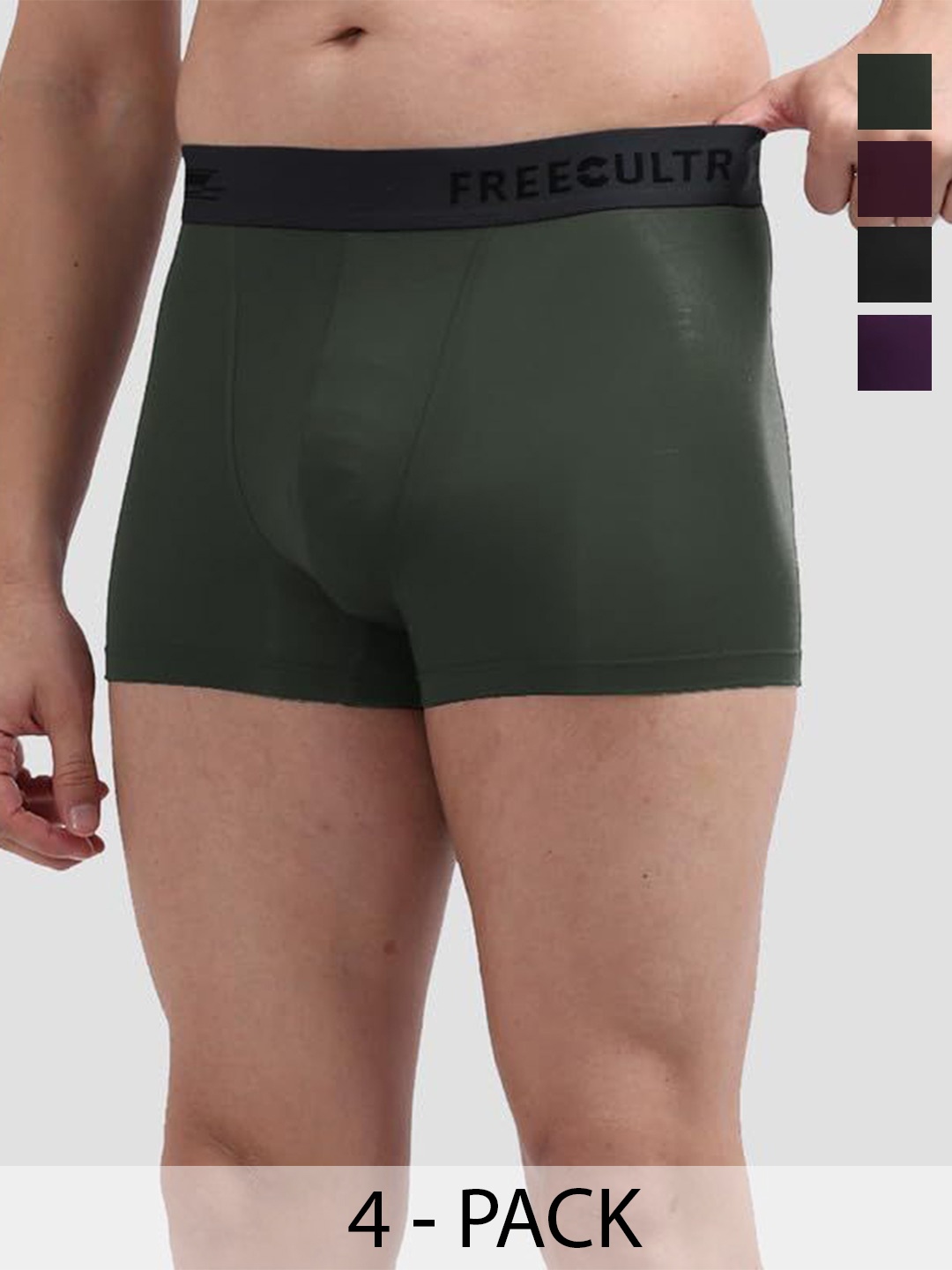 

FREECULTR Pack Of 4 Anti-Bacterial Trunks, Black