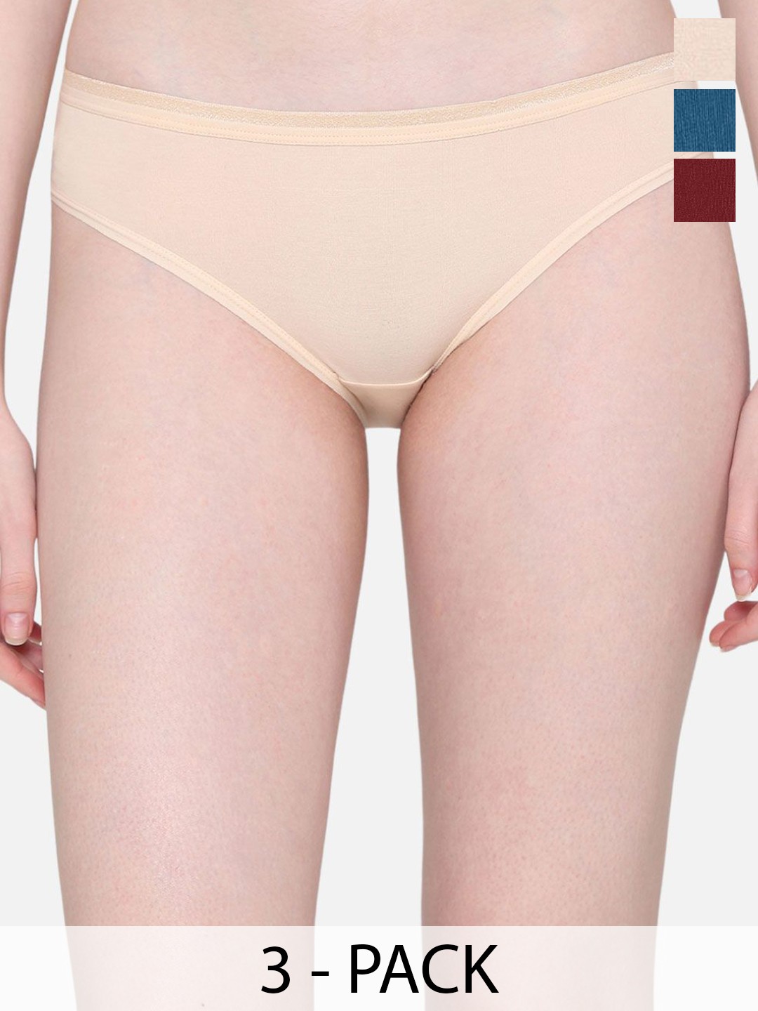 

Wacoal Pack of 3 Low Rise Bikini Briefs PI03G03-C6, Maroon