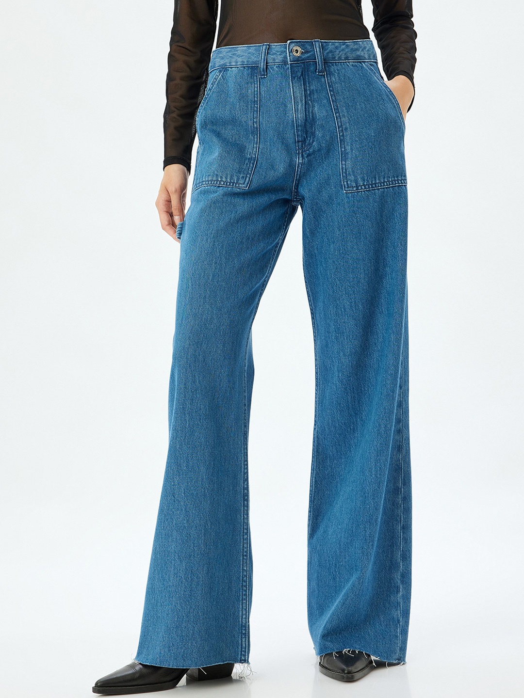 

Koton Women Trousers, Turquoise blue