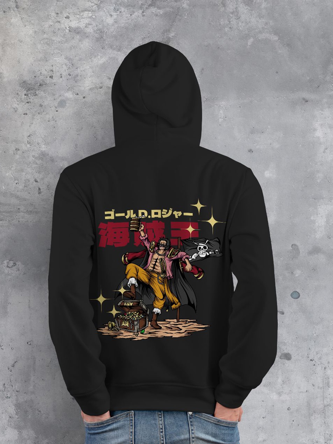 

fanideaz Men Printed Hooded Sweatshirt, Black