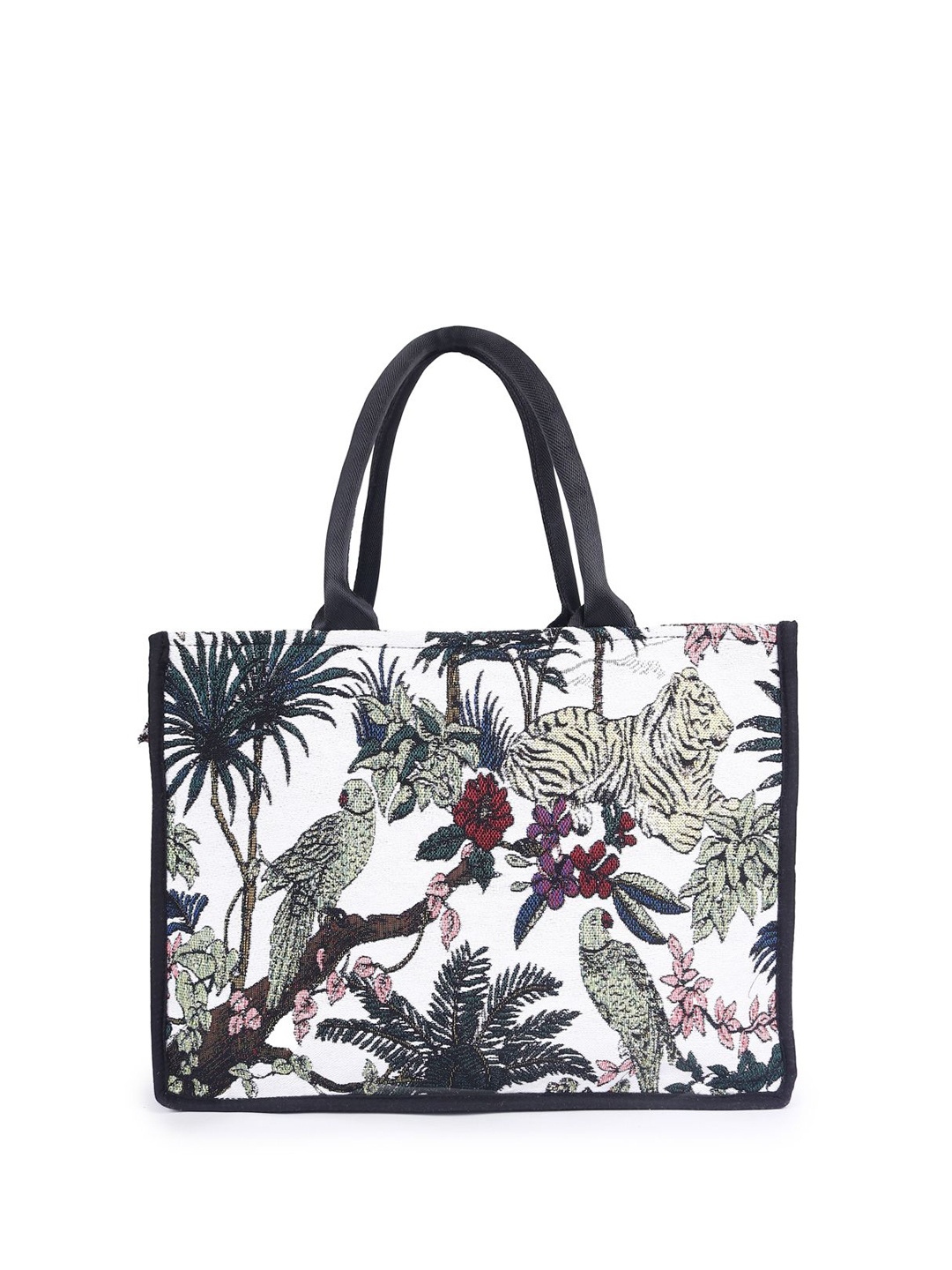 

ASTRID Women Animal Printed Structured Handheld Bag, White