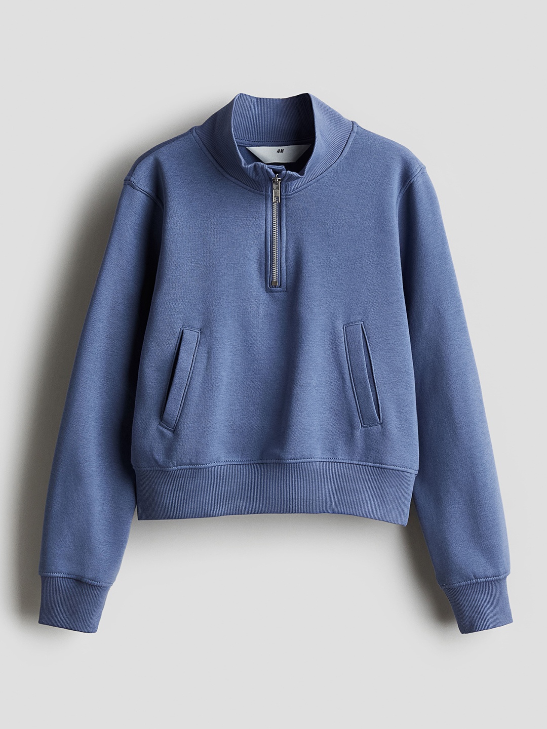 

H&M Girls High Neck Zip-Top Sweatshirt, Blue