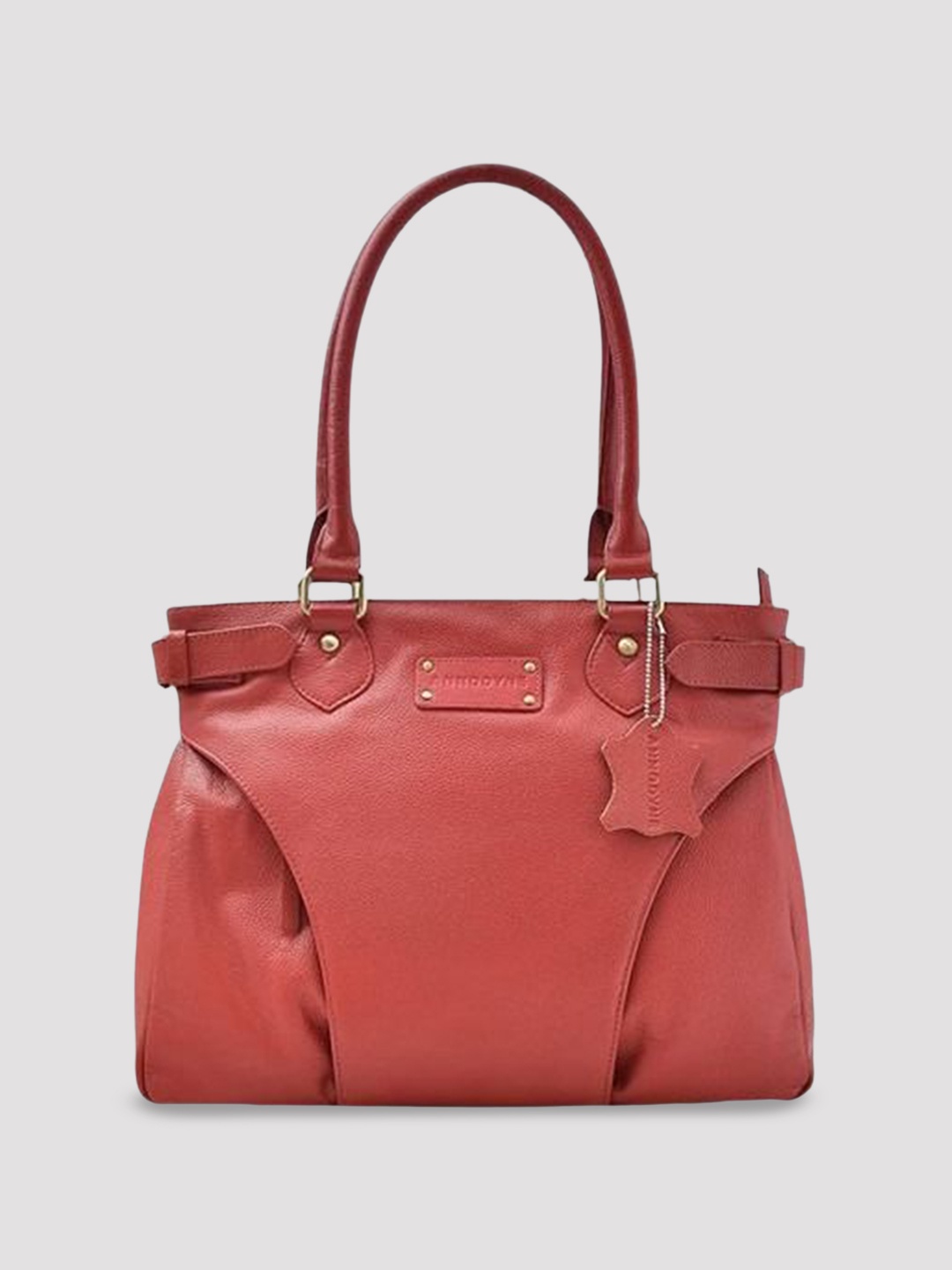 

ANNODYNE Women Solid Structured Leather Shoulder Bag, Red