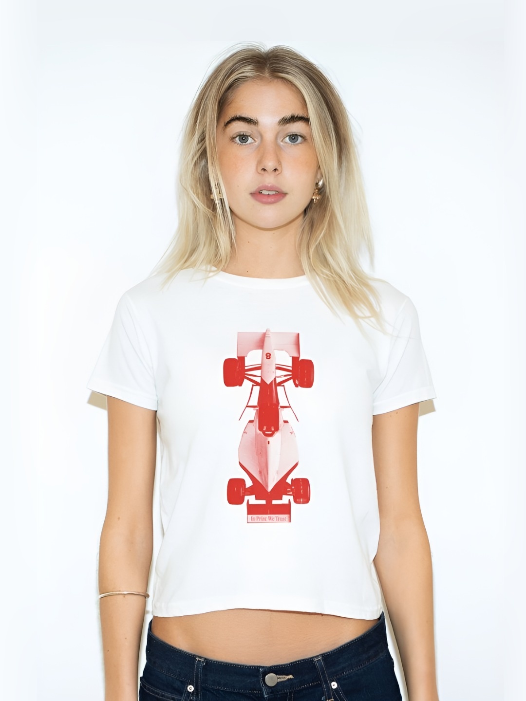 

LULU & SKY Women Graphic Printed Round Neck T-shirt, White