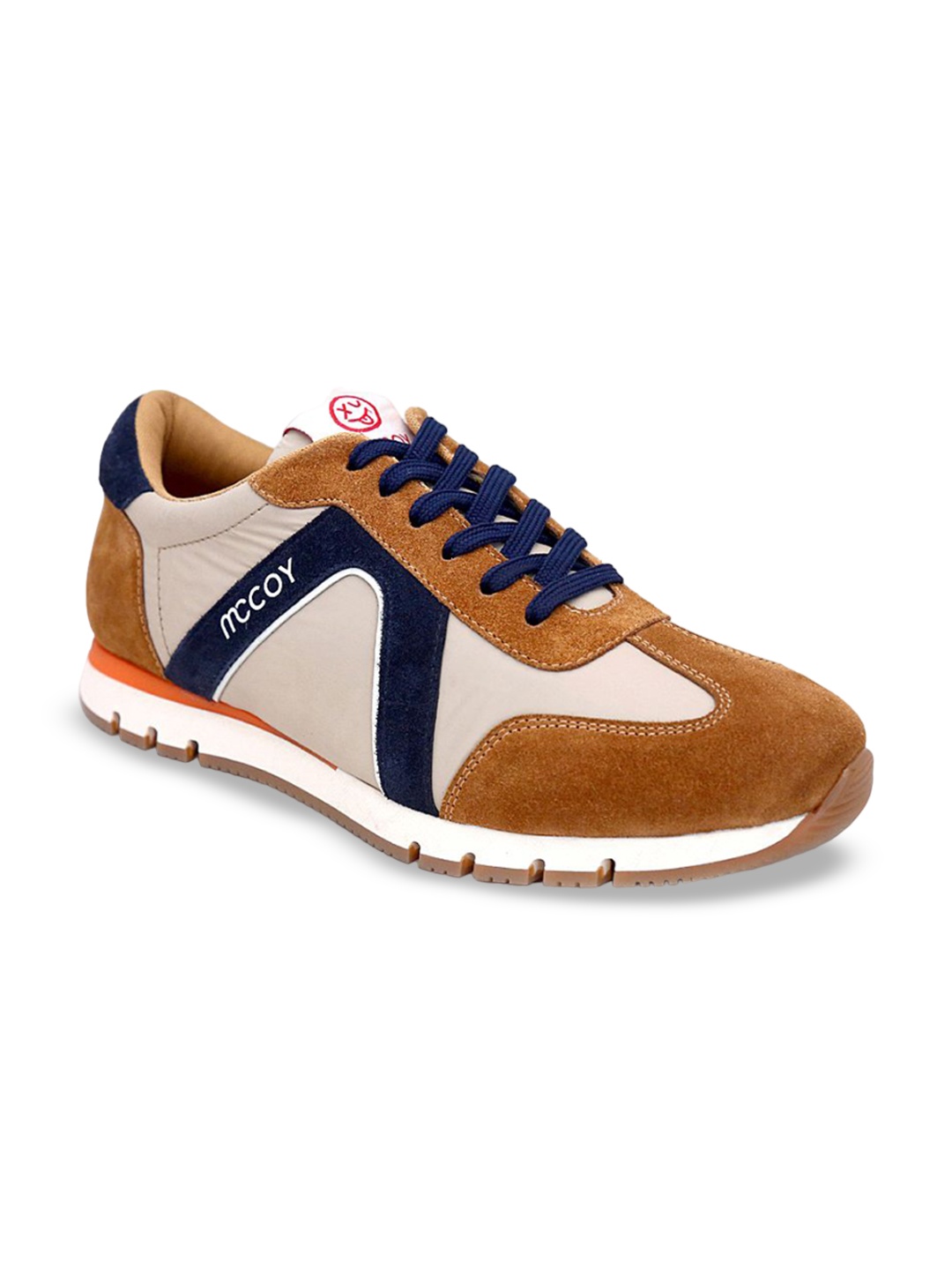 

mccoy Men Colourblocked Leather Sneakers, Tan