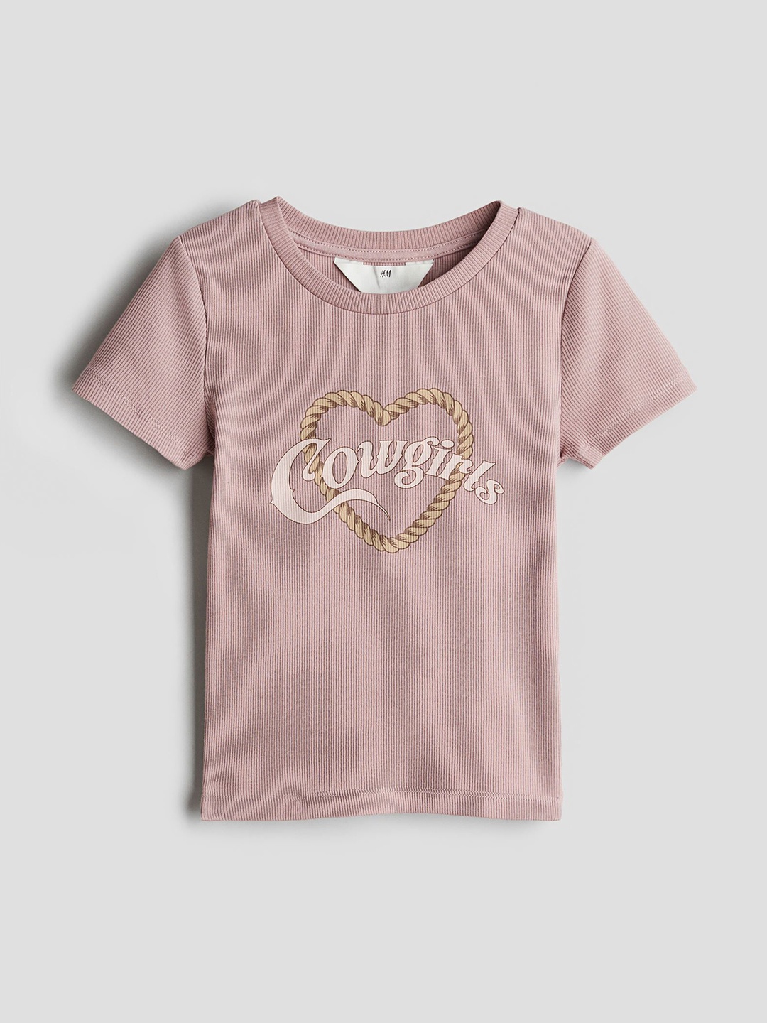 

H&M Girls Printed Jersey Top, Mauve