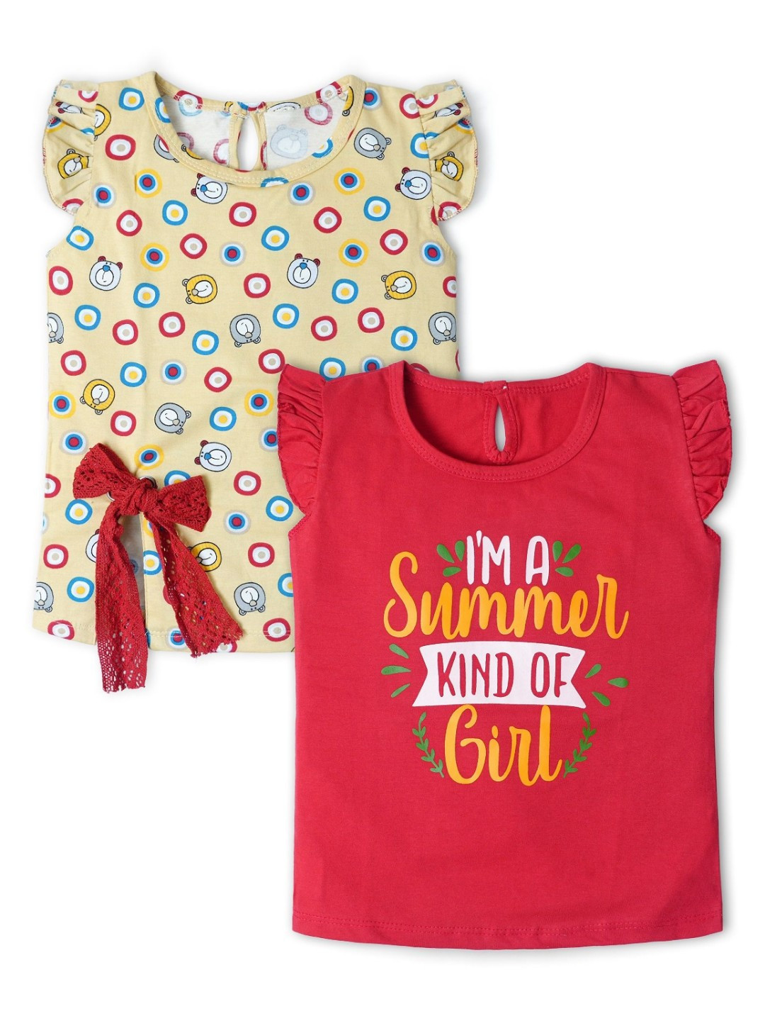 

Nino Togs Girls Typography 2 Printed Bio Finish T-shirt, Multi