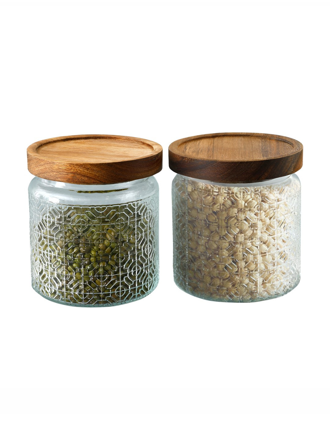 

UMAI Transparent & Brown 2 Pieces Borosilicate Glass Dishwasher Safe Container 550ml