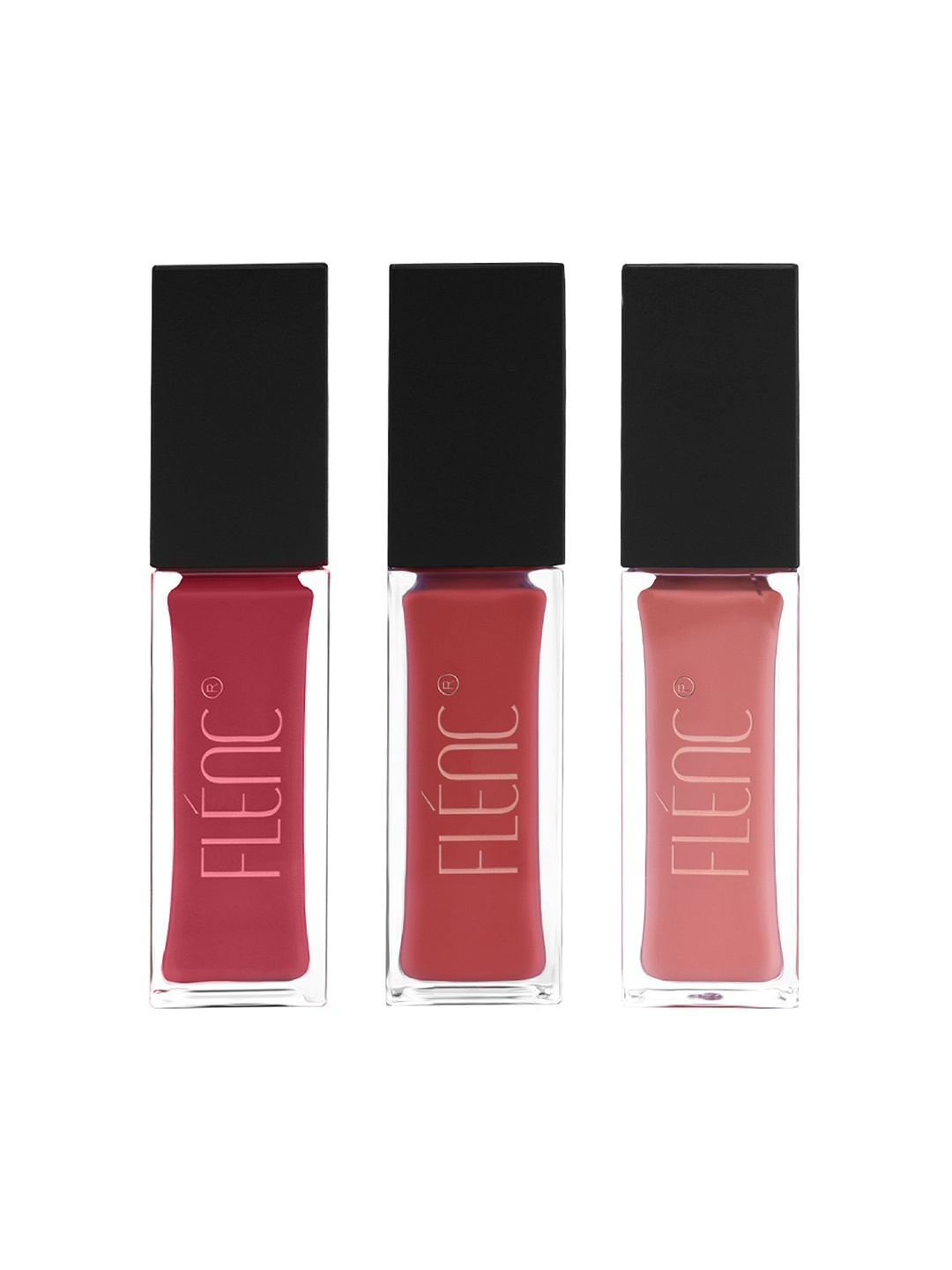 

FLENC Set of 3 Ritzy Liquid Lipsticks - 10 ml Each - Rome-Montreal-Miami, Burgundy