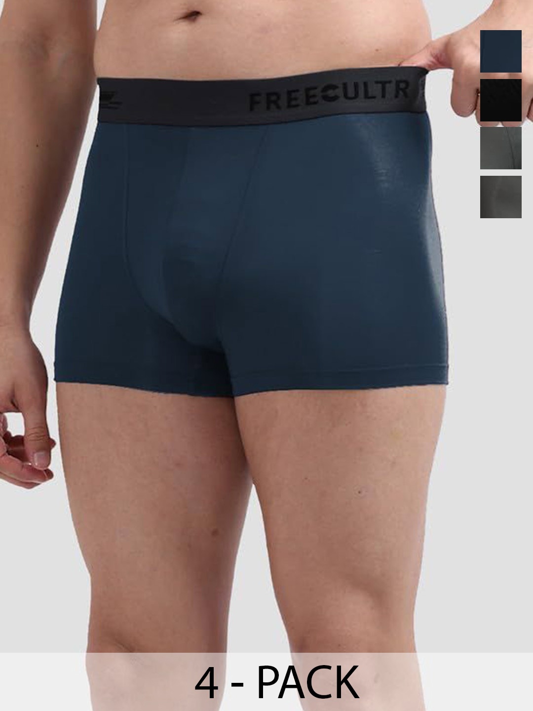 

FREECULTR Pack Of 4 Anti-Bacterial Trunks, Blue