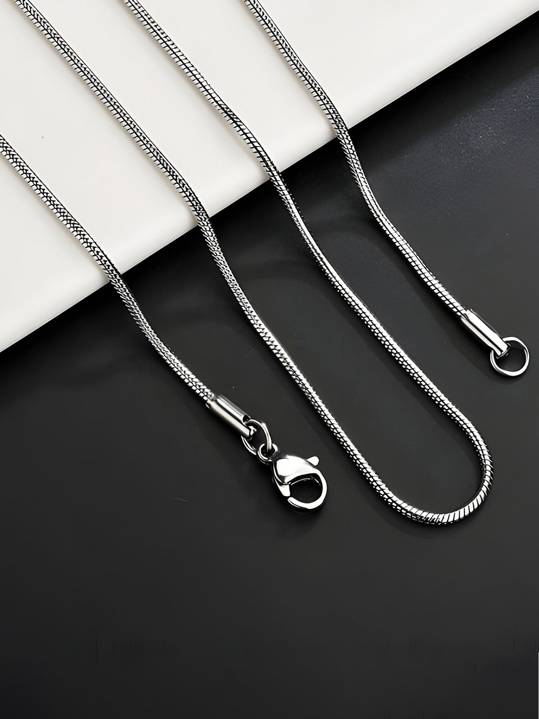 

Minprice Unisex Silver-Plated Stainless Steel Minimal Chain