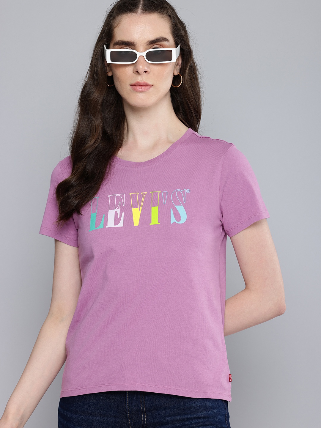 

Levis Brand Logo Printed Pure Cotton T-shirt, Purple