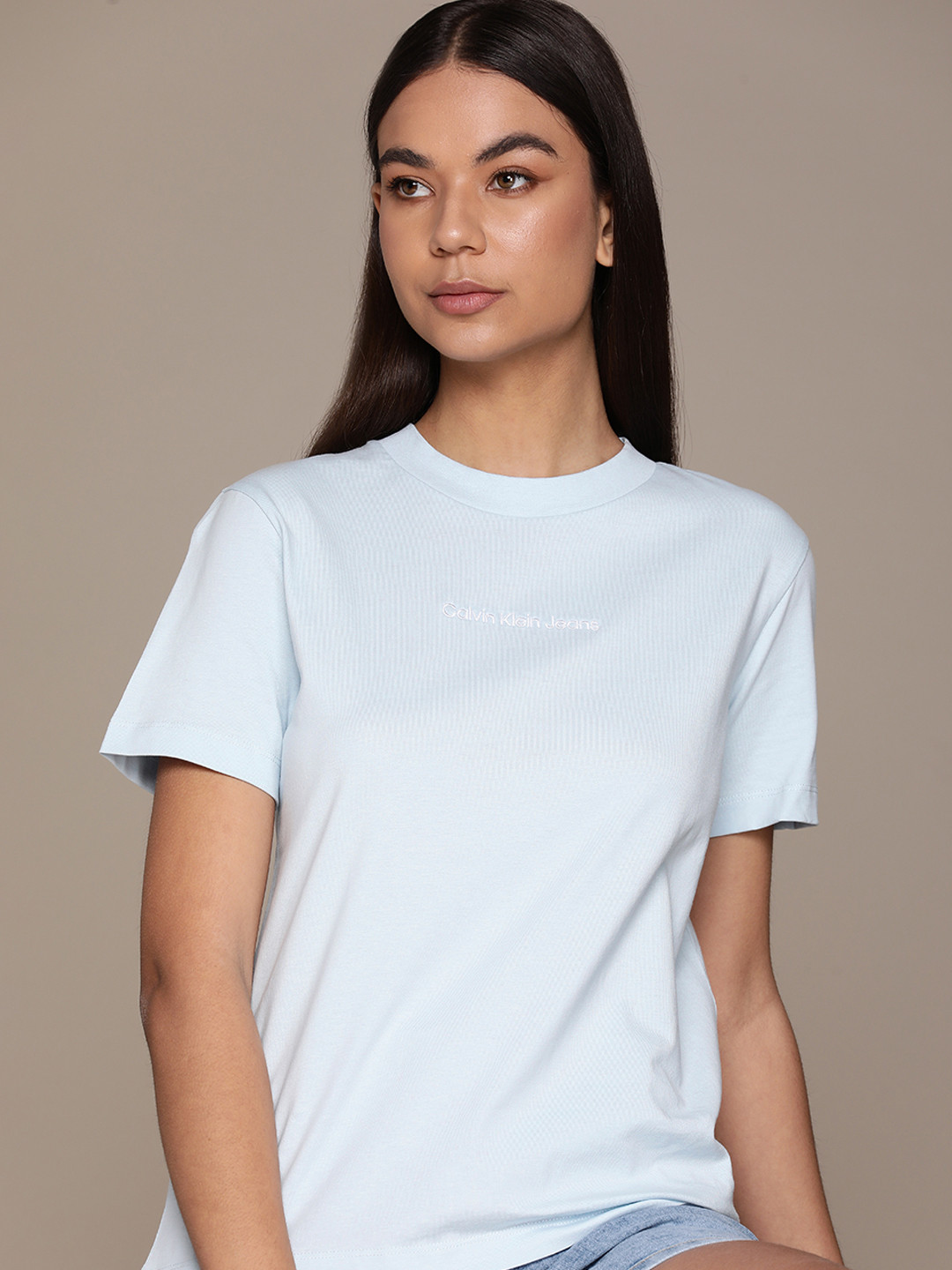 

Calvin Klein Jeans Women Pure Cotton T-shirt, Blue