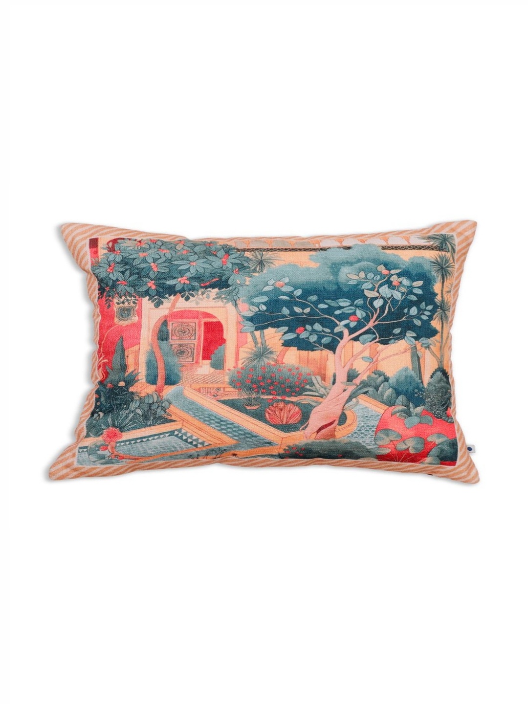 

ONSETHOMES Rust & Blue Floral Velvet Rectangle Cushion Covers