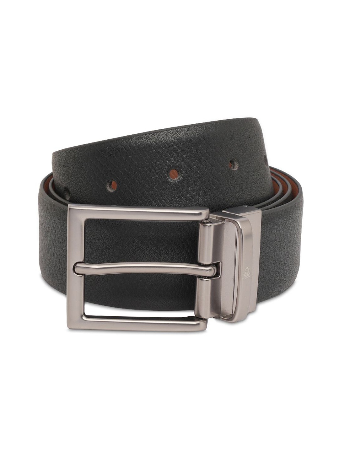 

United Colors of Benetton Men Leather Reversible Formal Belt, Black