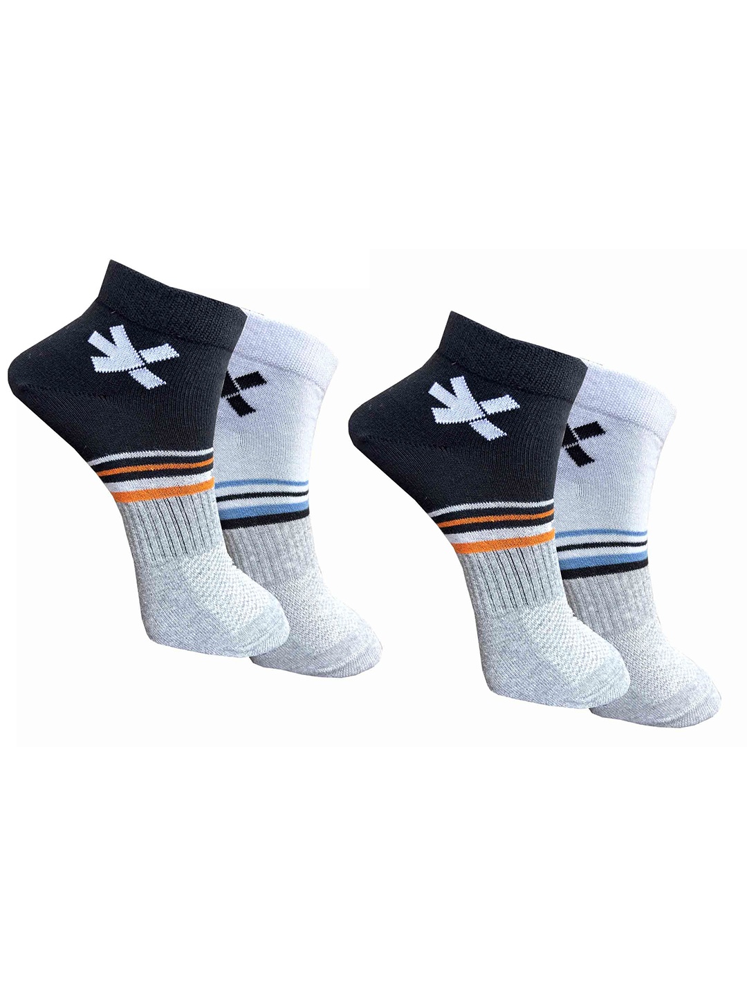 

HRX by Hrithik Roshan Pack Of 4 Patterned Ankle-Length Socks, White