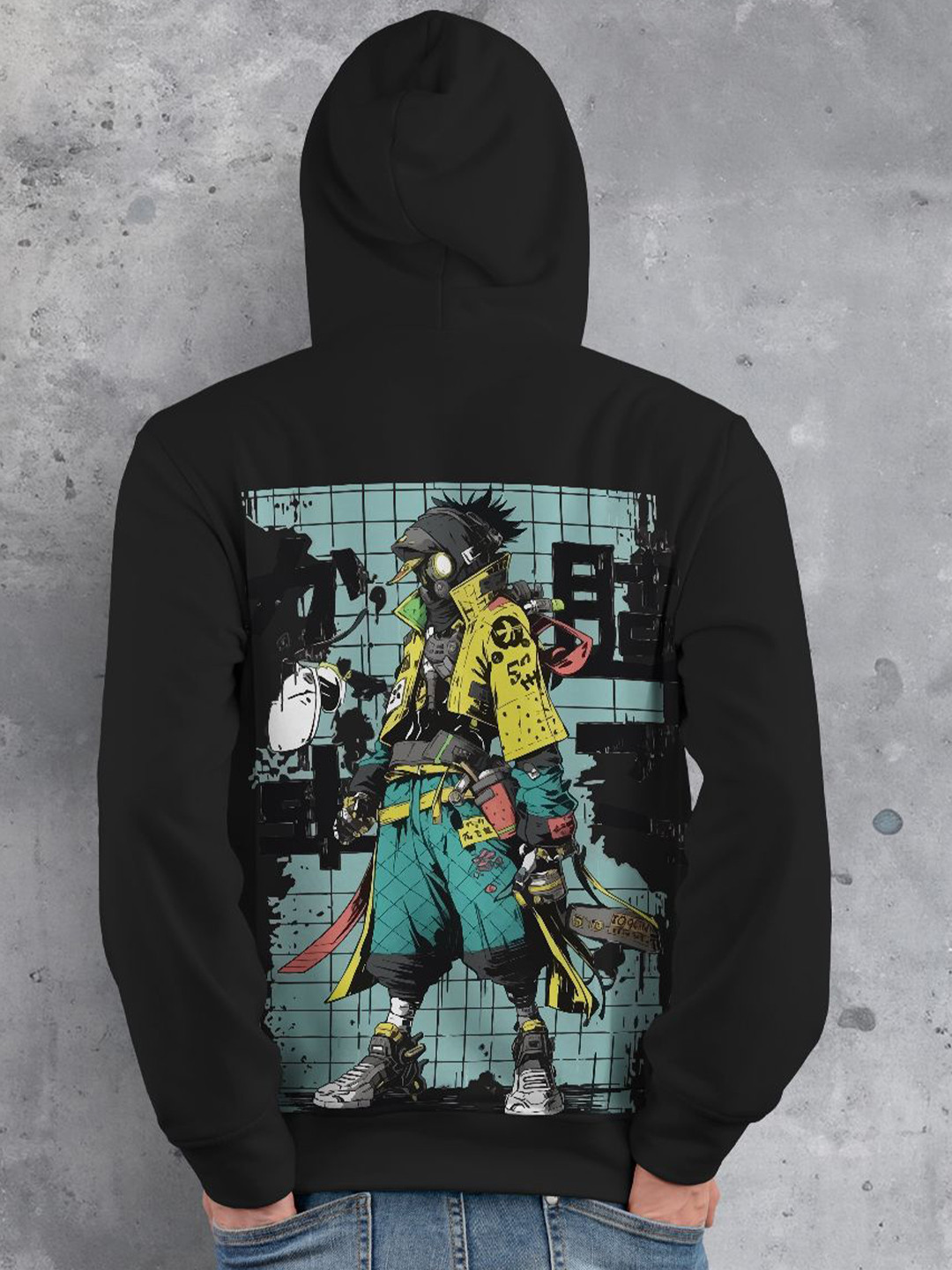 

fanideaz Men Printed Hooded Sweatshirt, Black