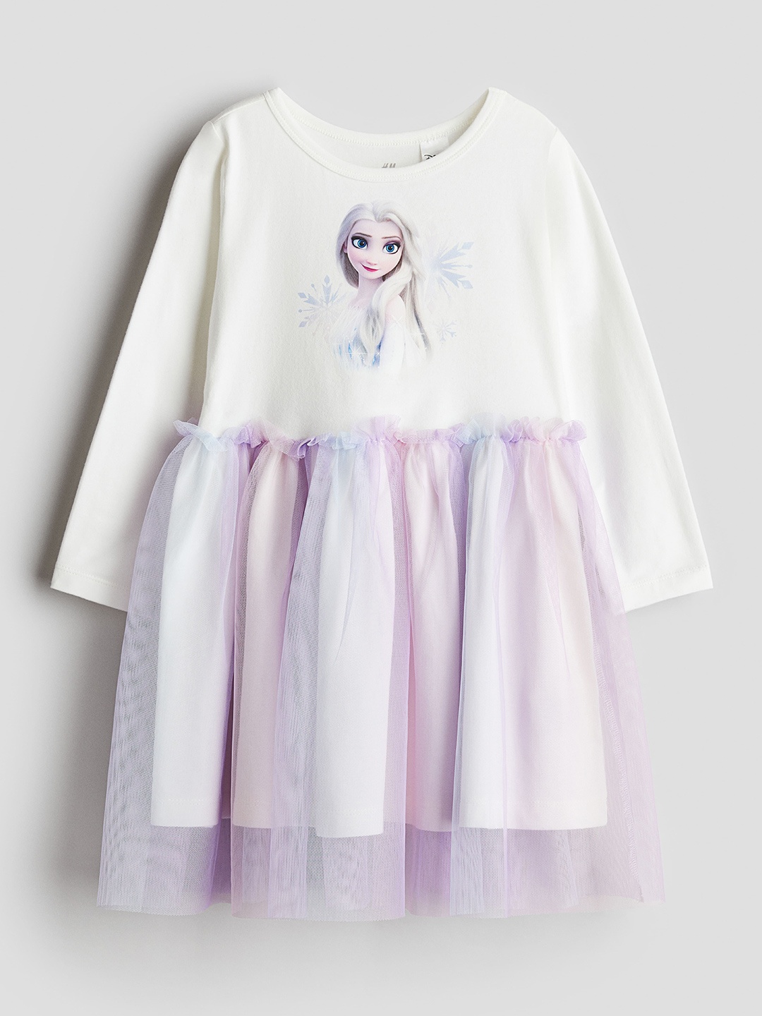 

H&M Girls Printed Tulle-skirt Dress, White