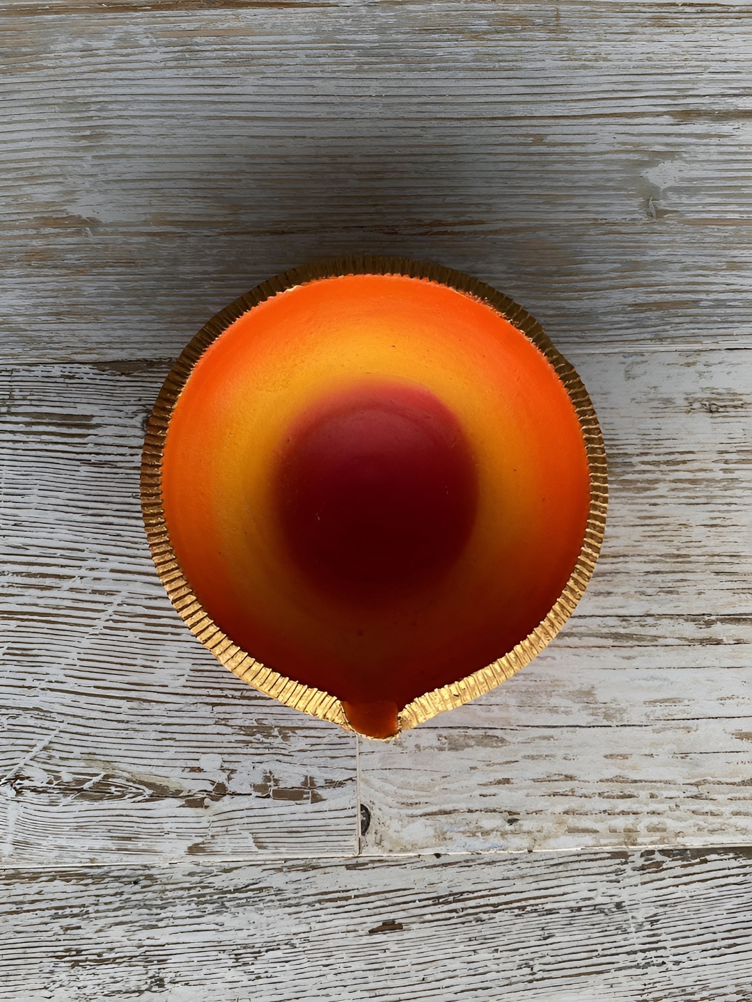 

Ariana Orange & Gold Toned Textured Terracotta Akhand Diyas