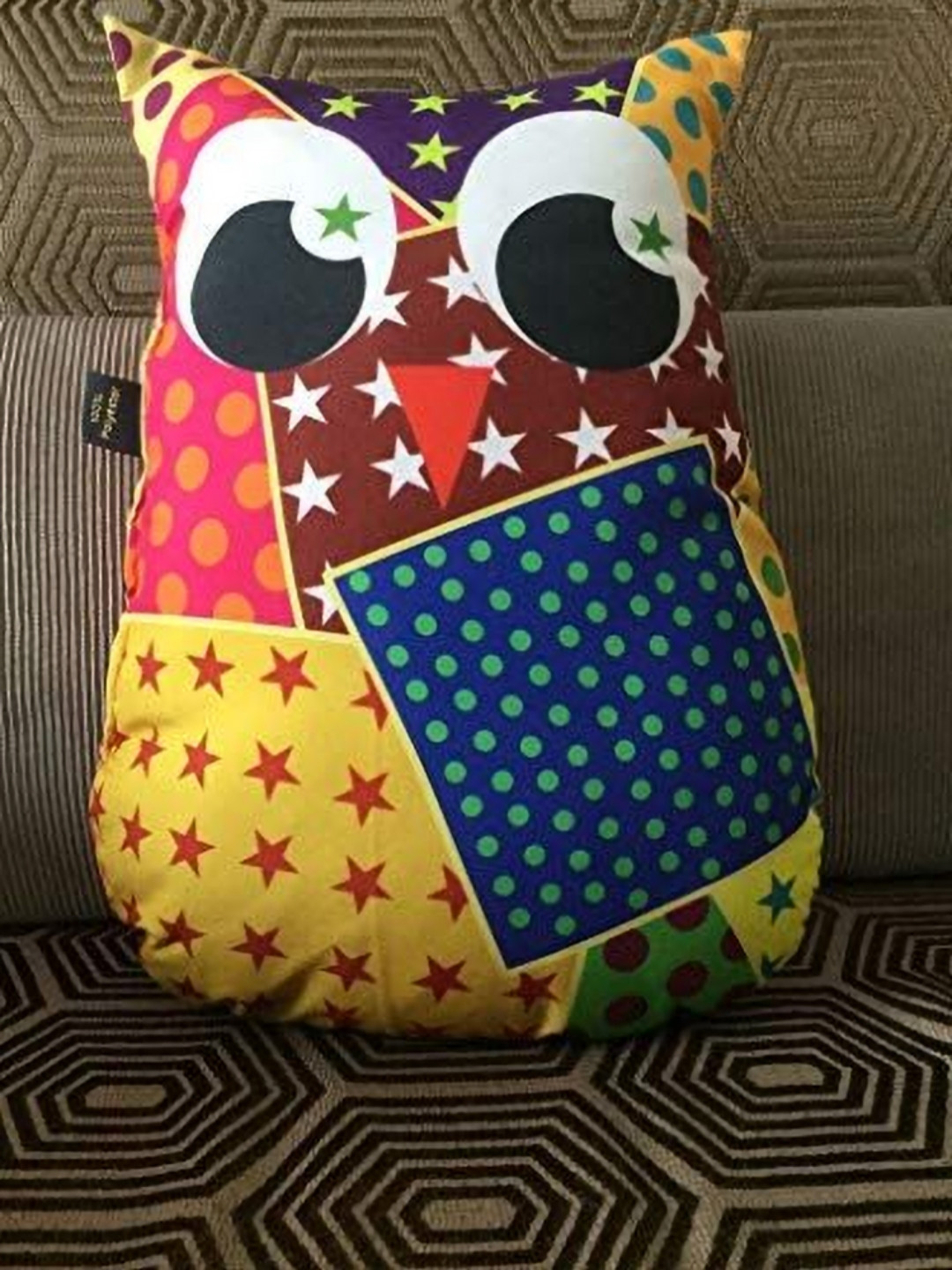 

Lushomes Coral & Pink Printed Owl Shaped Pre Filled Cushion
