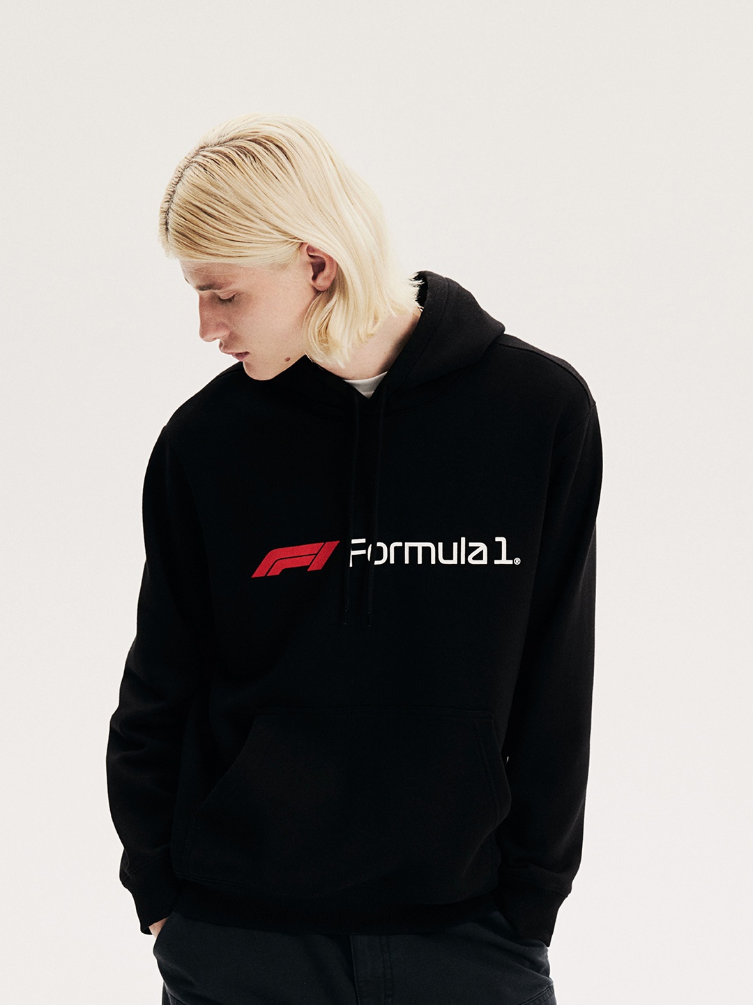 

H&M Men Printed Hoodie, Black