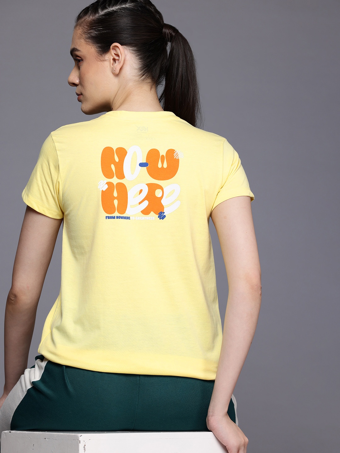 

HRX by Hrithik Roshan Printed Lifestyle T-shirt, Yellow