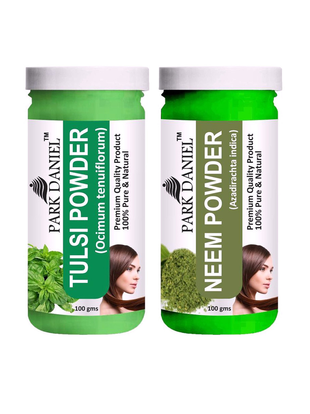 

Park Daniel Set Of 2 Neem & Tulasi Powder For Skin & Hair - 100 g Each, Transparent