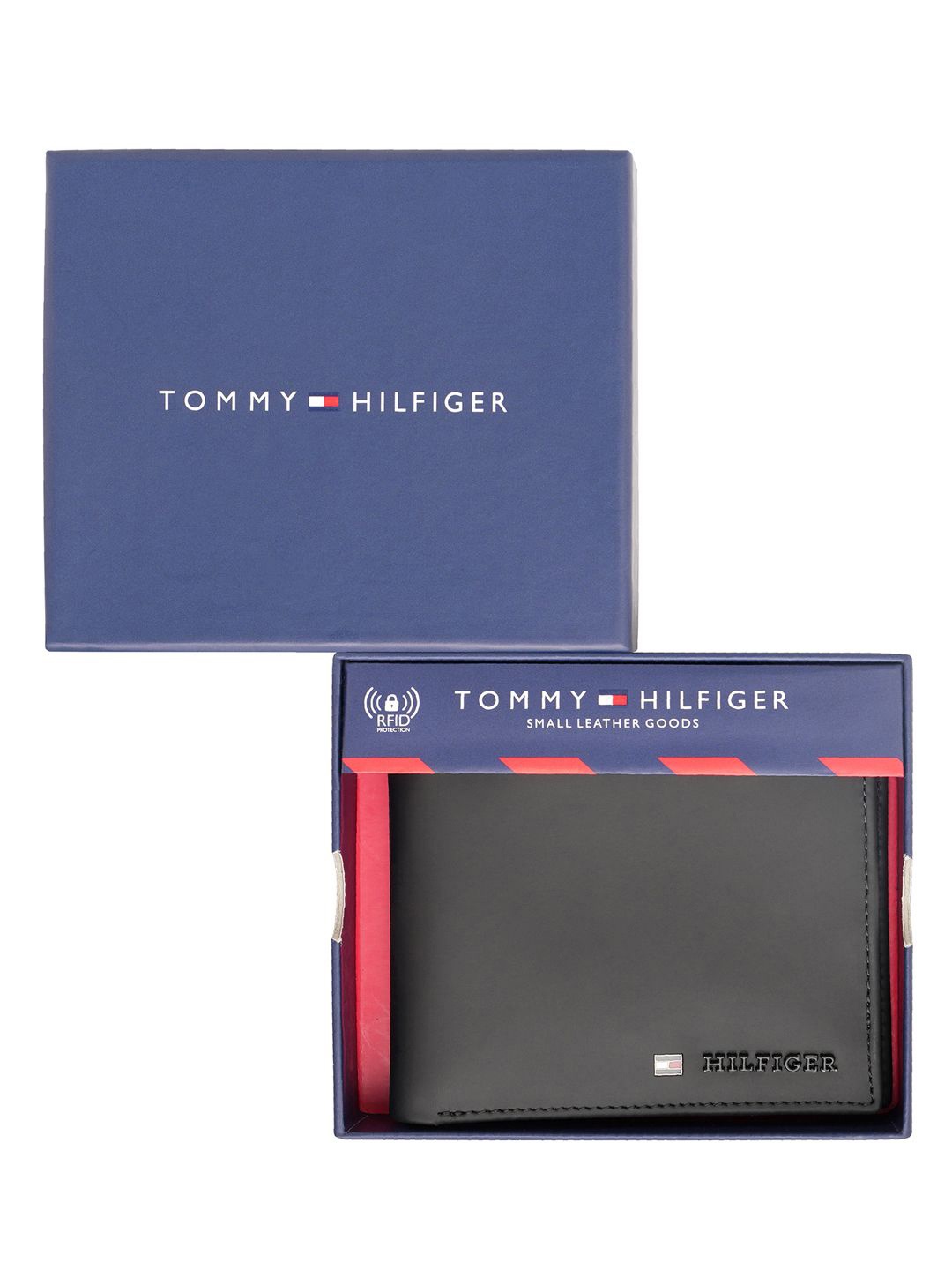 

Tommy Hilfiger Men Leather Two Fold Wallet, Black