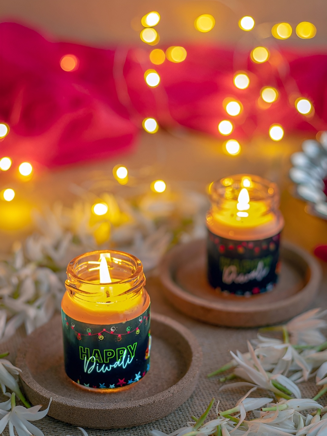 

Aromatic Fables Diwali Mini Glow White & Blue 2 Pieces Scented Jar Candles