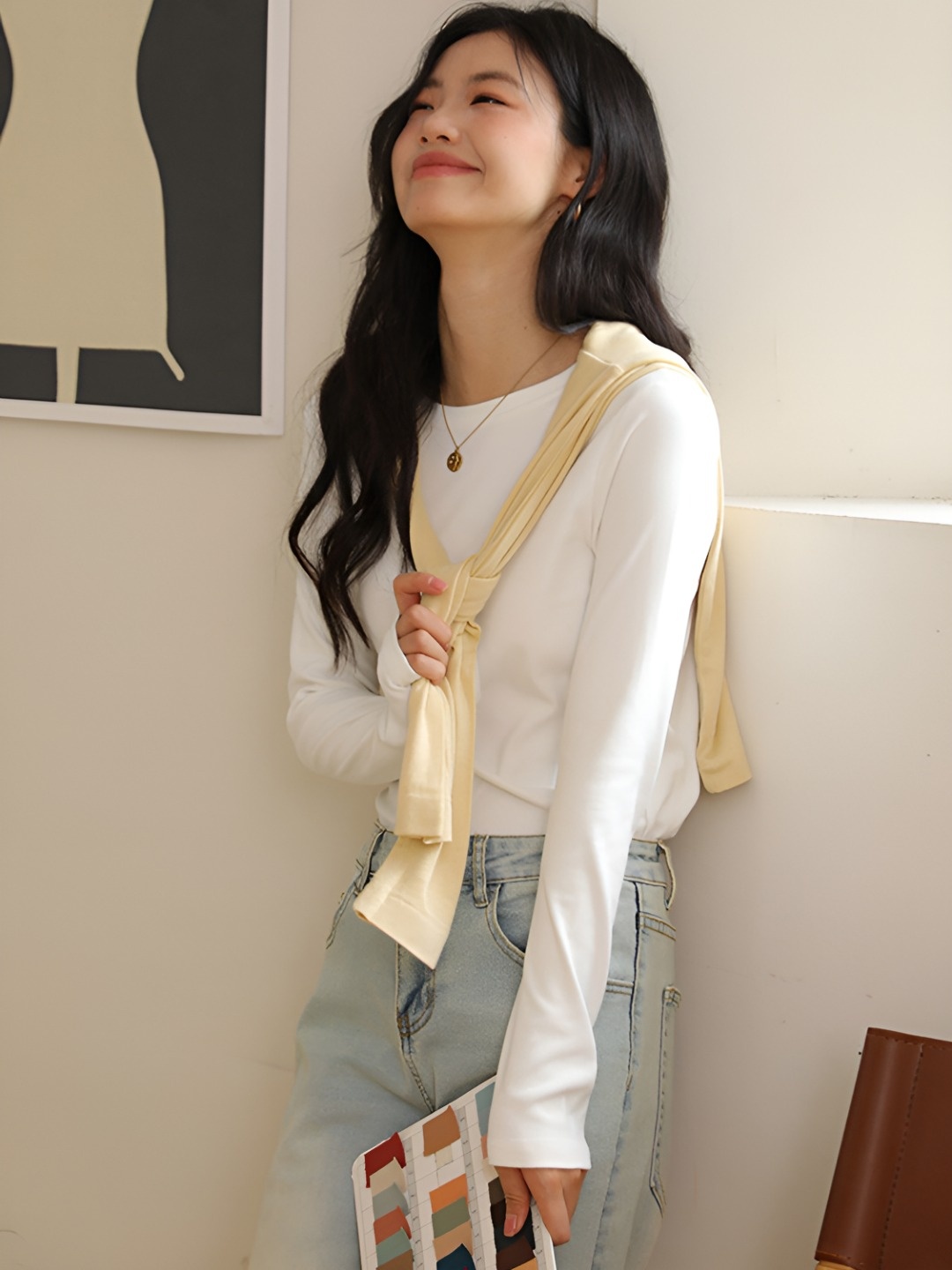 

LULU & SKY Women Solid Round Neck T-shirt, White