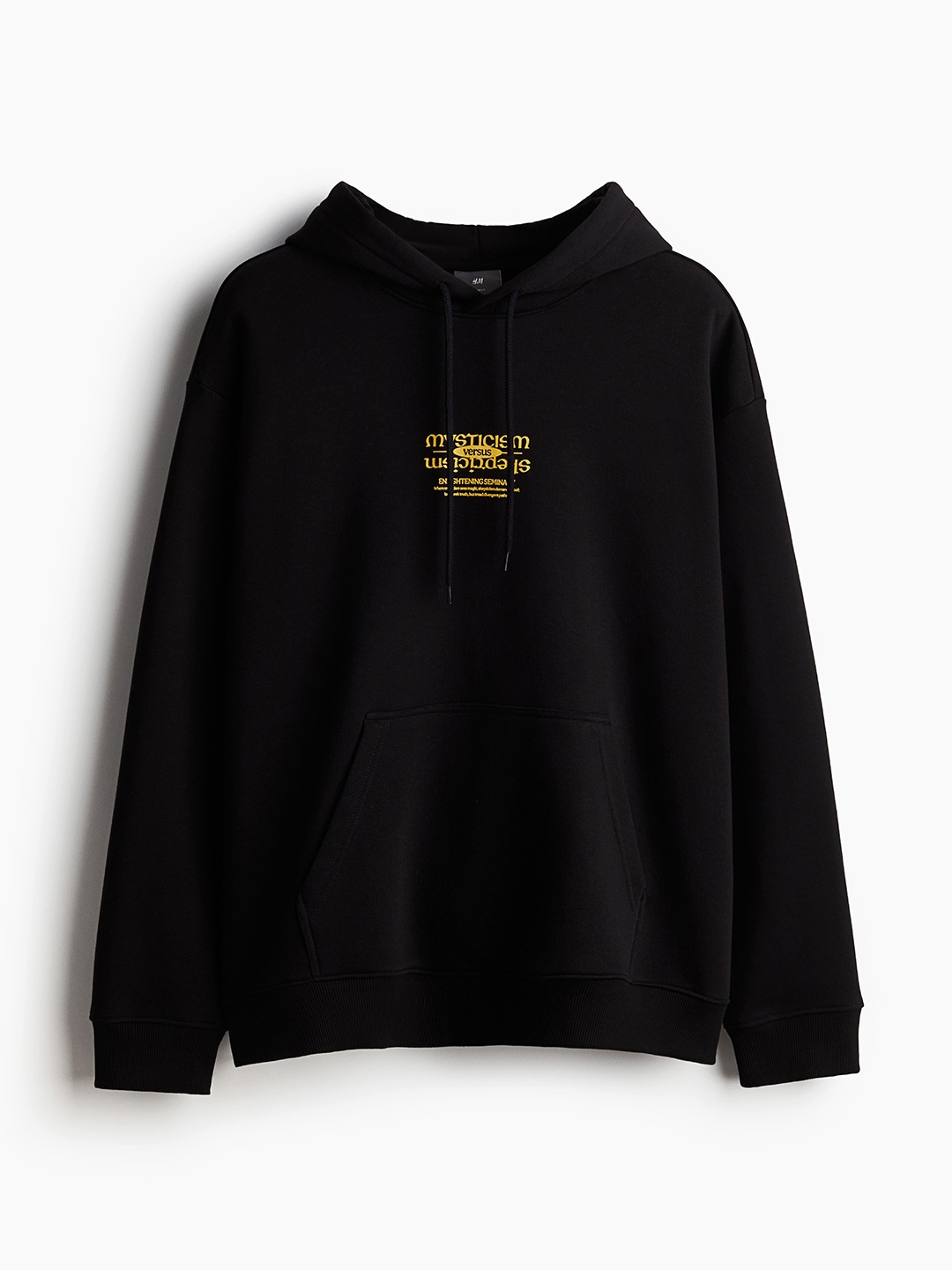 

H&M Men Loose Fit Printed Hoodie, Black