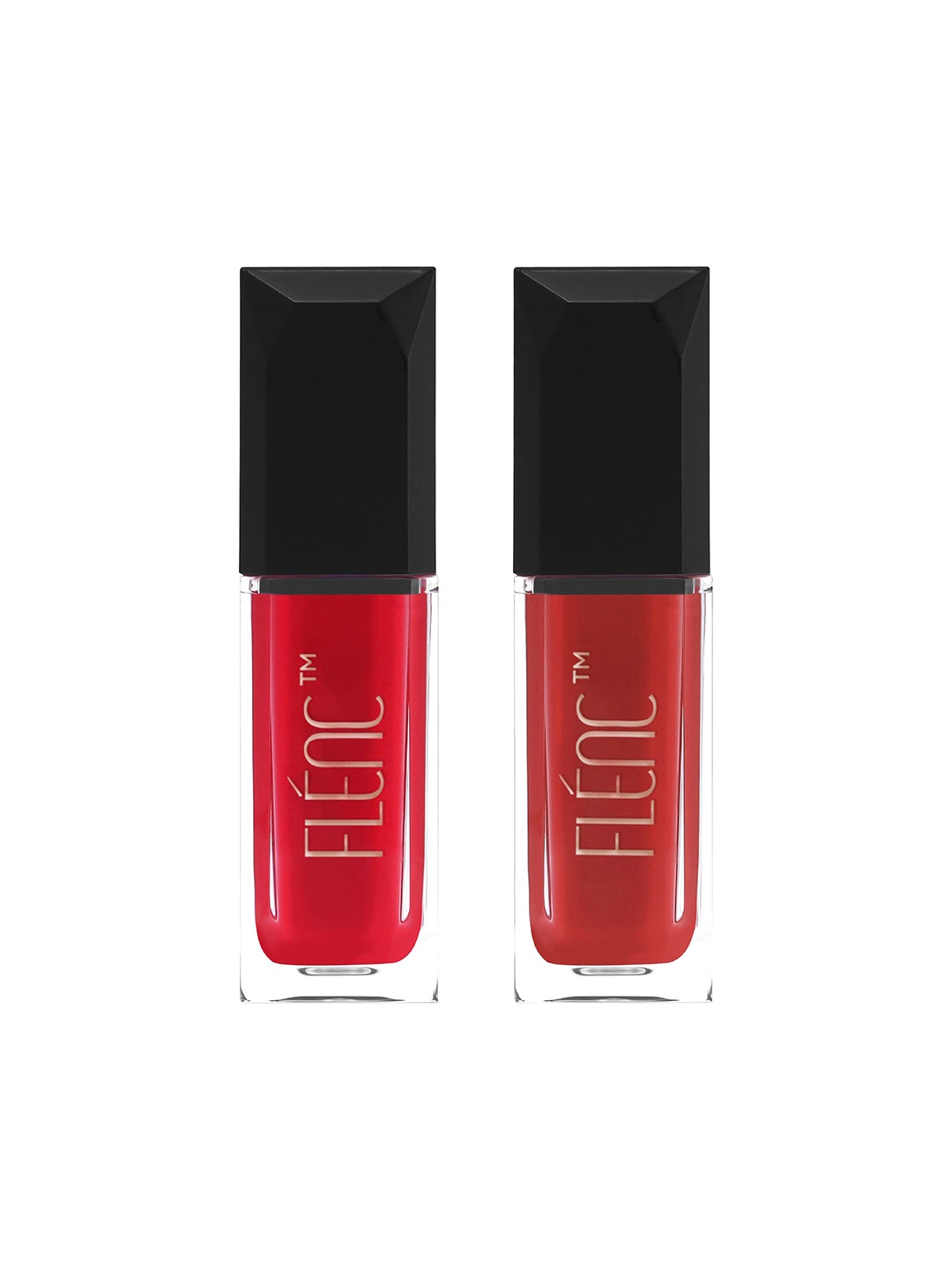 

FLENC Set Of 2 Cryla Velvet Matte Liquid Lipstick 5 ml Each Zurich- Milan, Red
