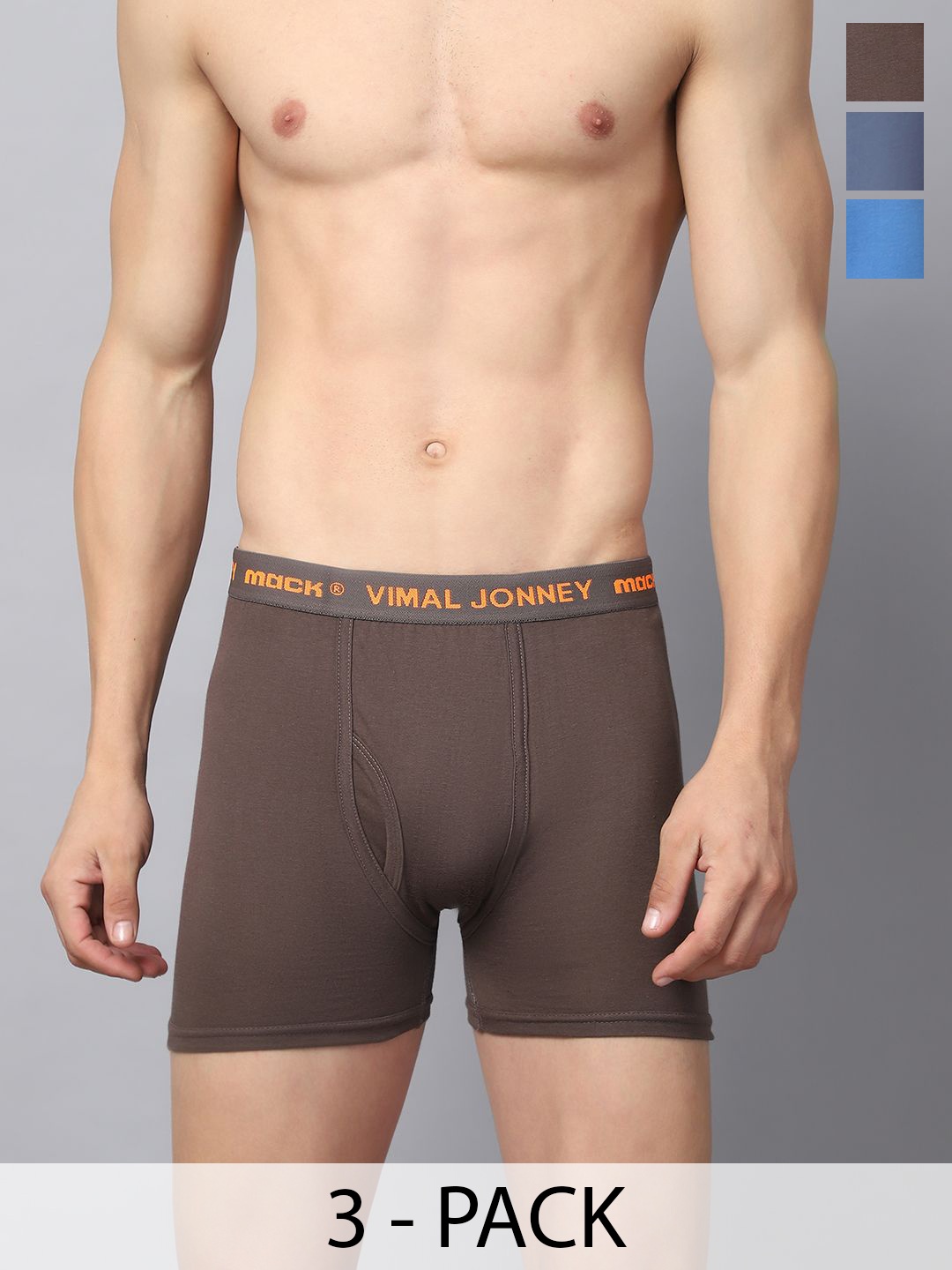 

VIMAL JONNEY Cotton Pack Of 3 Assorted Cotton Trunk JONNEY__RED__D__03